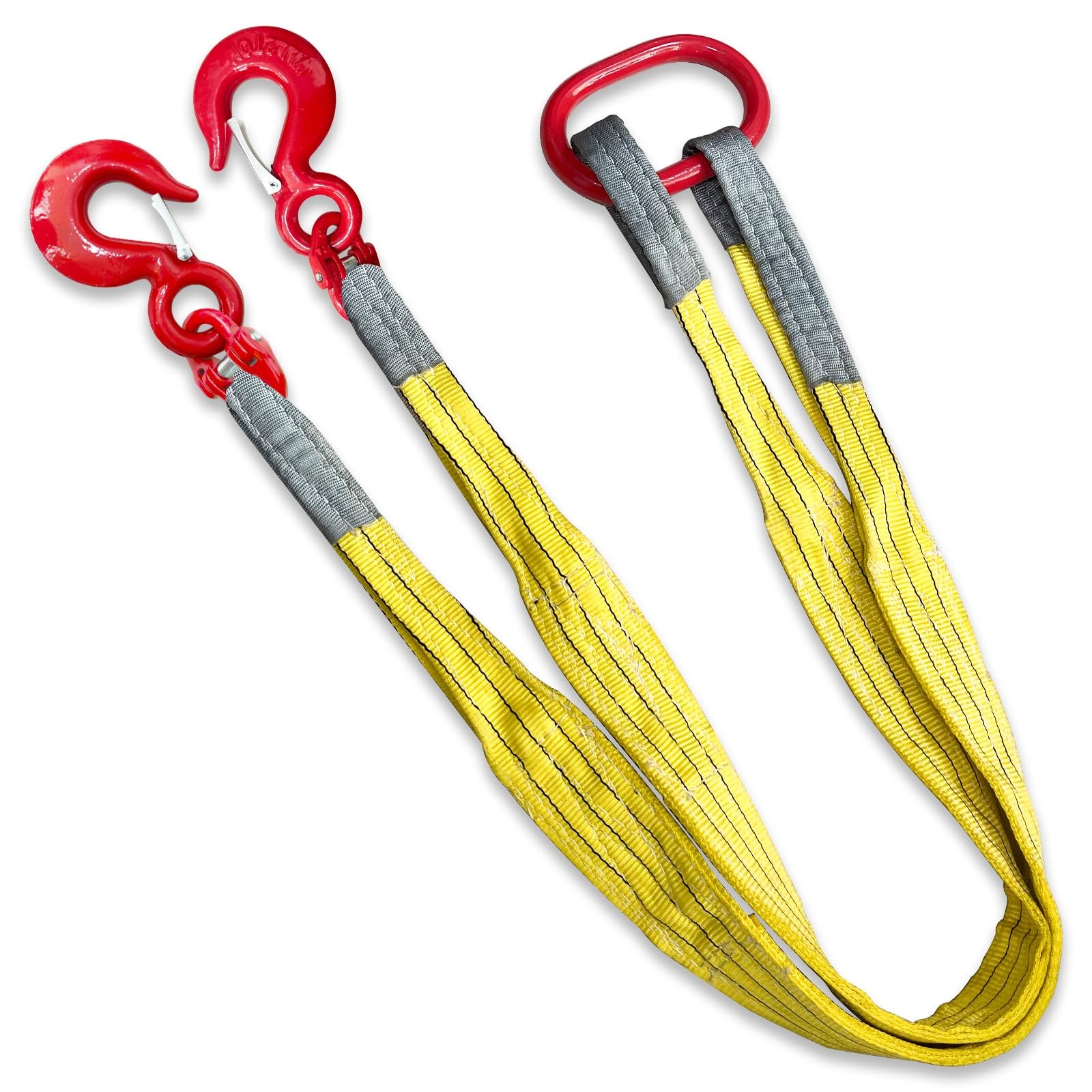 Lifting Slings Straps with Hooks 5ft Leg Bridle Web Sling 13227lbs Capacity G…