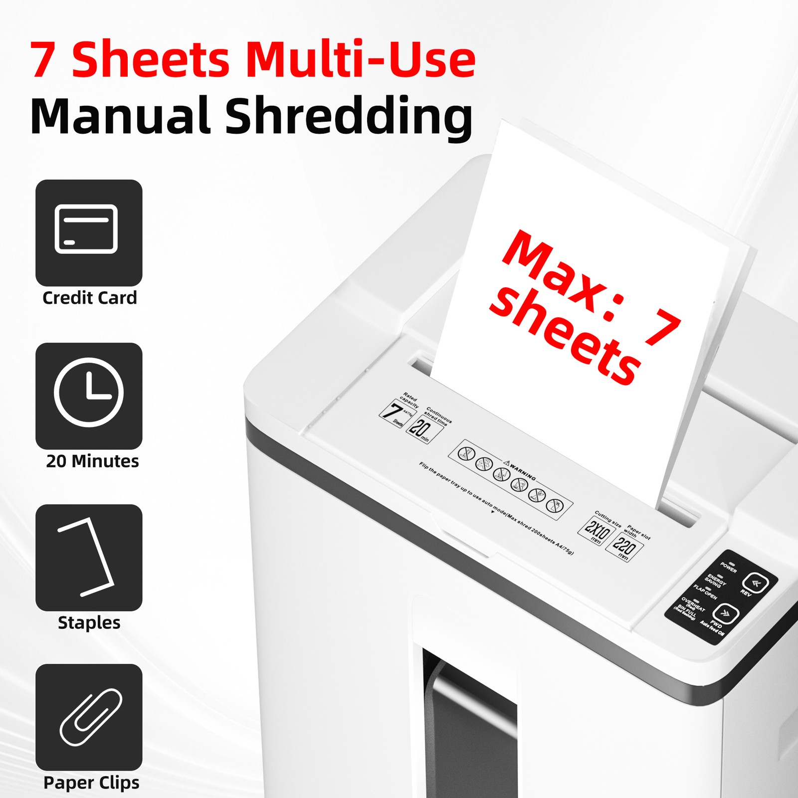 QUIETLEMON 200-Sheet Auto Feed Paper Shredder P-5 Micro Cut Office Home New