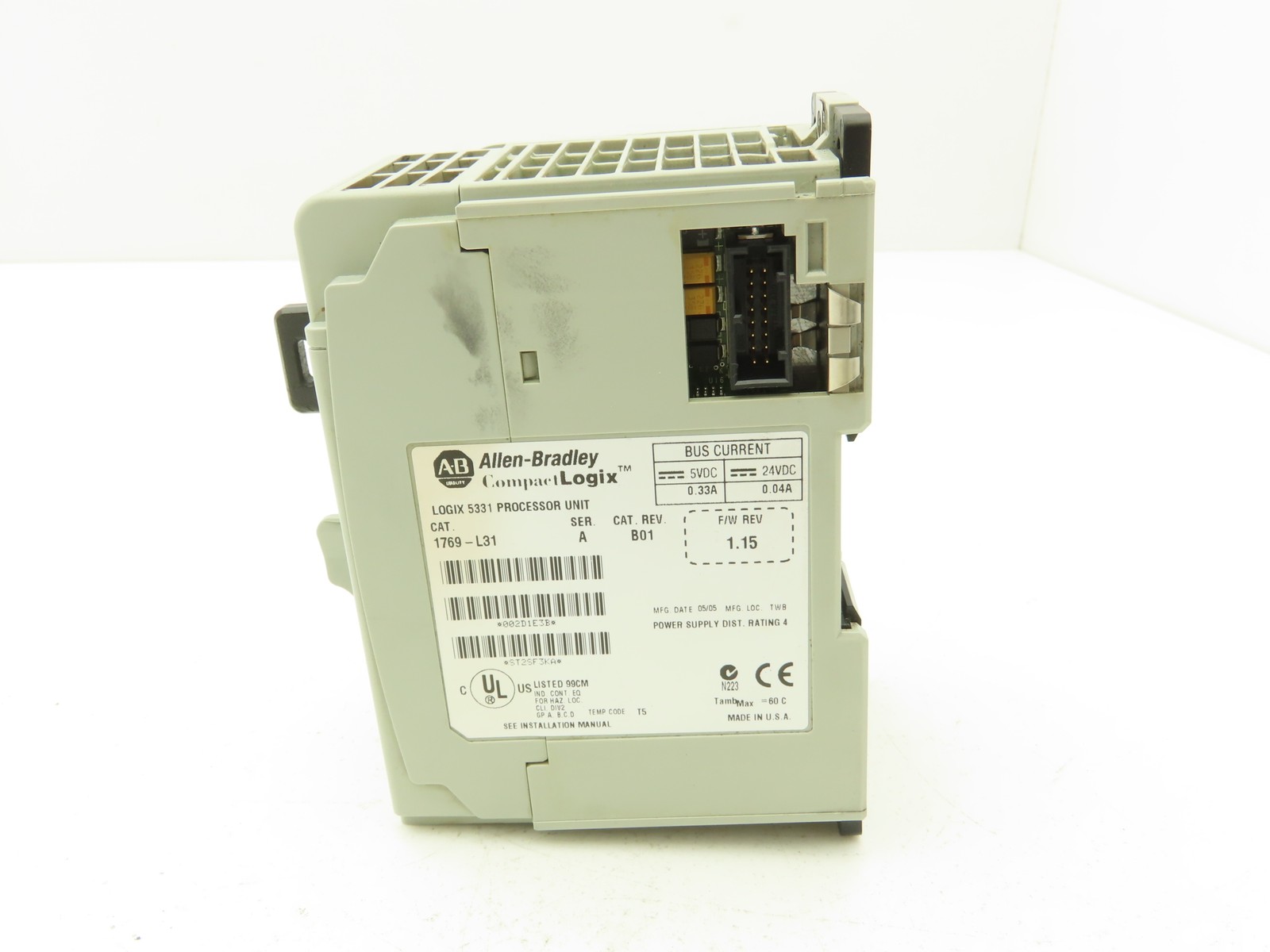Allen Bradley 1769-L31 CompactLogix 5331 Controller Ser A Rev B01 F/W 1.15