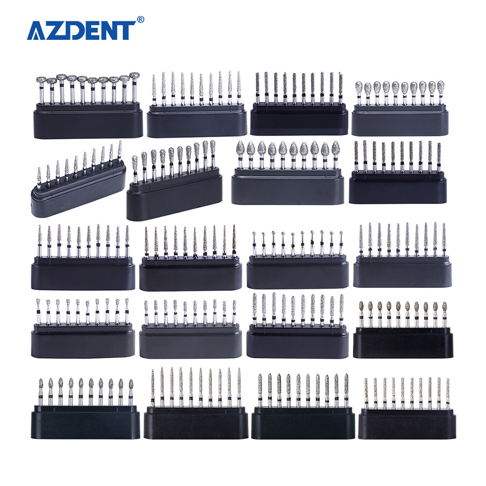 AZDENT Dental Super Coarse Diamond Burs FG Bur for High Speed Handpiece