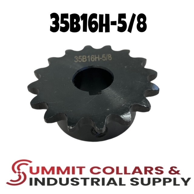 #35 Roller Chain Sprocket B Type 5/8″ Bore Hardened 16 Tooth 35B16H-5/8