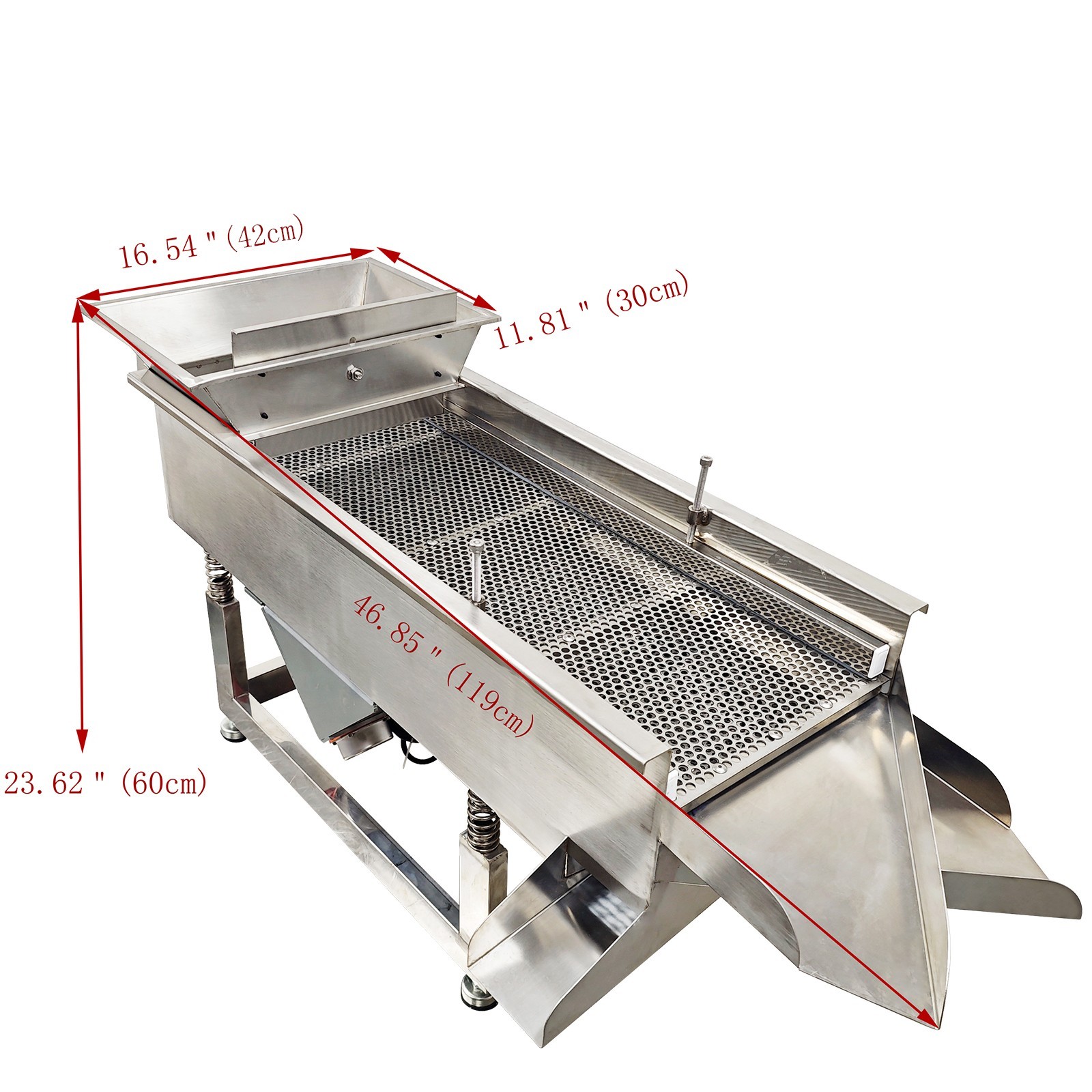 110V Stainless Steel Linear Vibrating Screen Electric Three-layers Linear Sieve