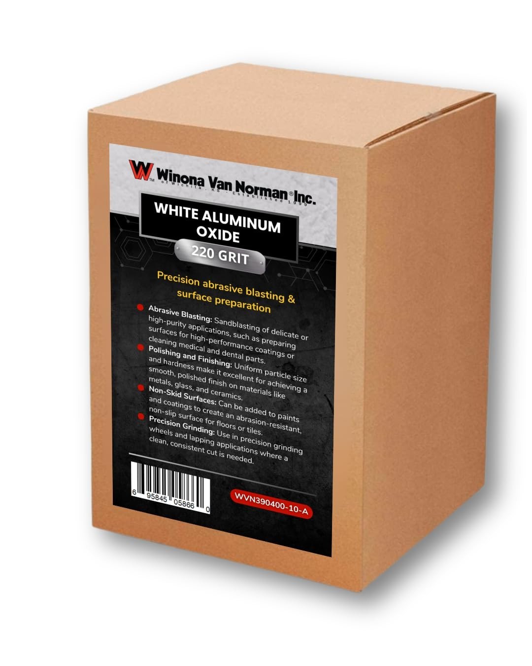 Fine White Aluminum Oxide 220 grit, 50 Micron, (10lbs)