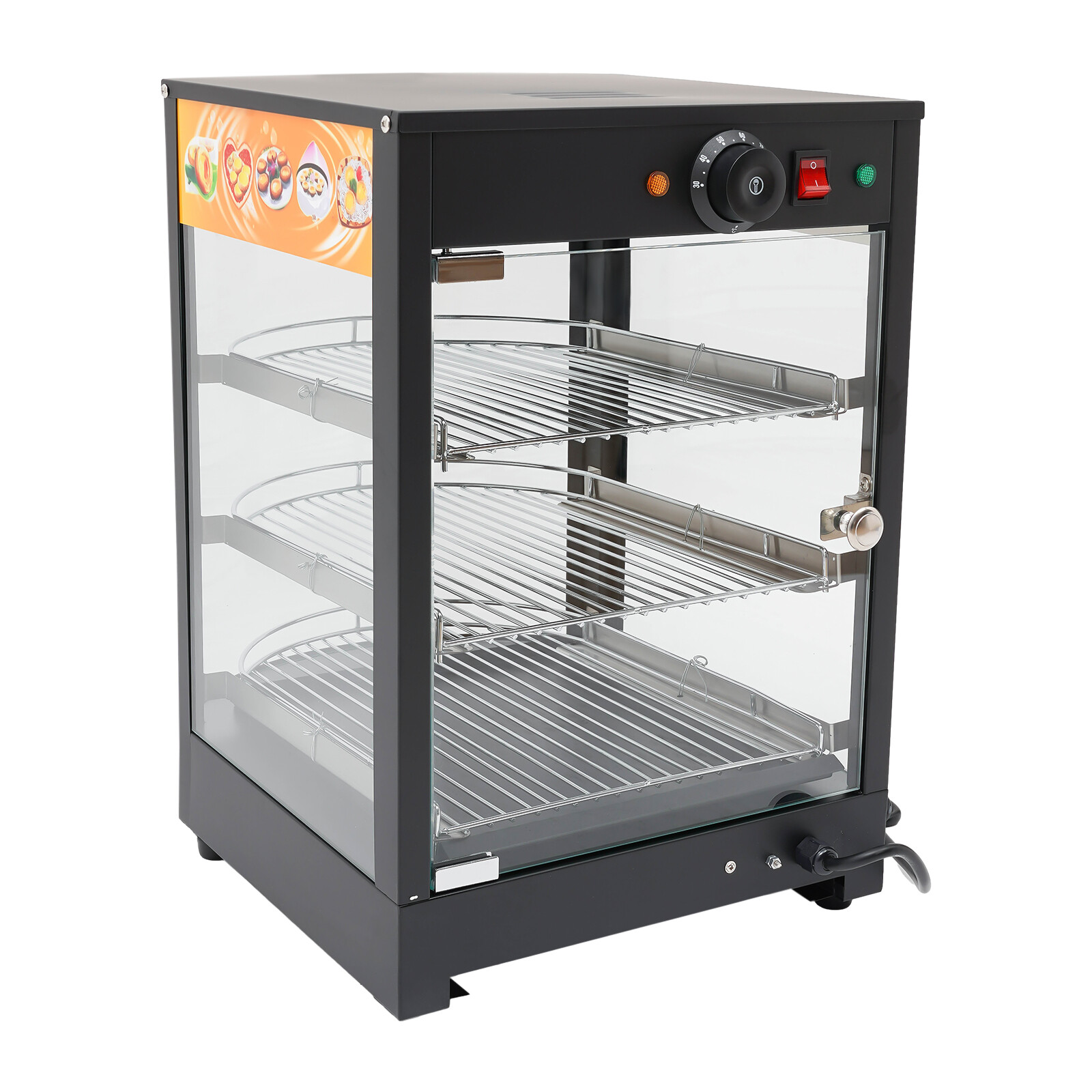 3-tier Commercial Food Warmer Display Case Warming Cabinet For Pizza Tart Burger