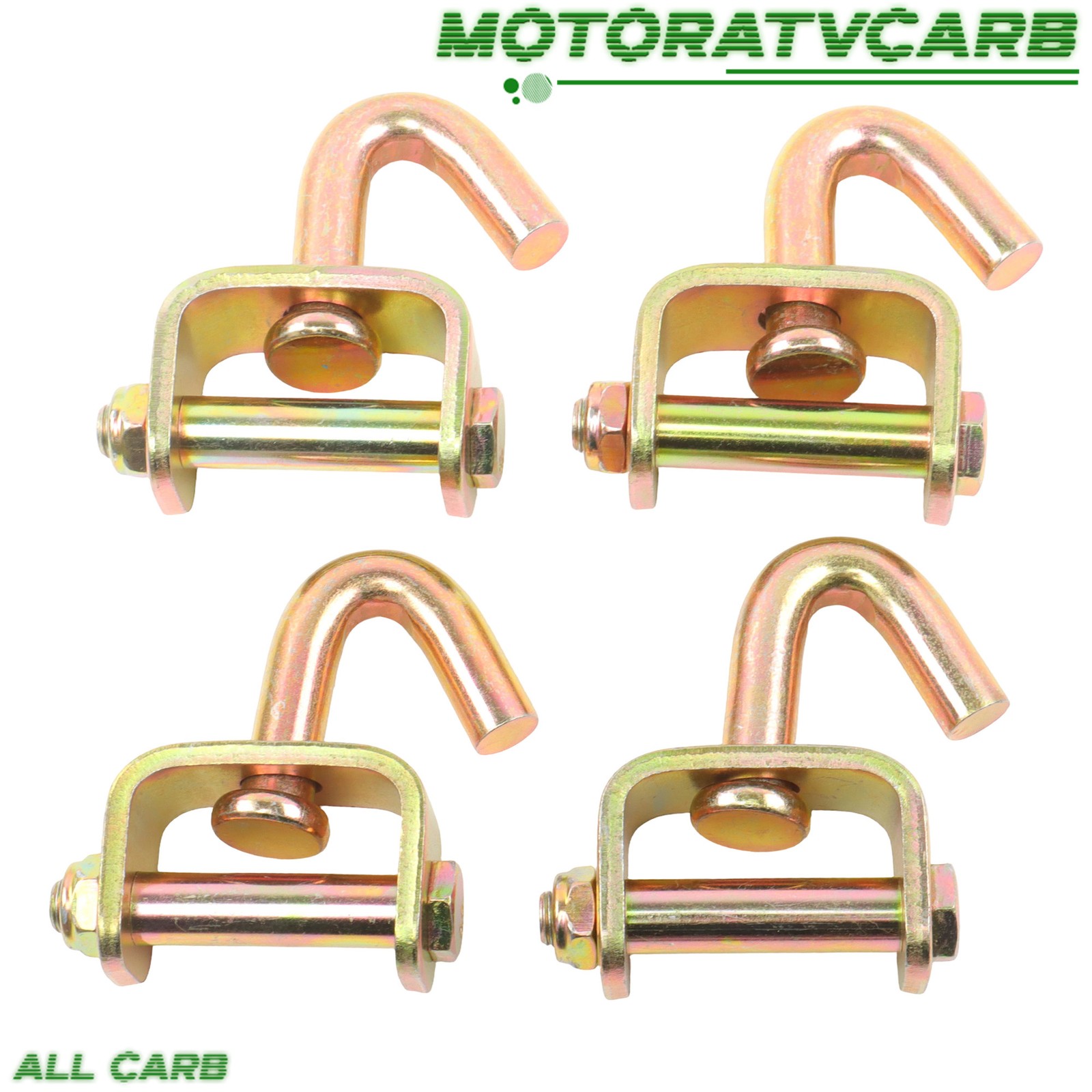 ALL-CARB 4PCS 2″ Swivel J Hook for Ratchet Tie Down Strap Car Hauler Trailer