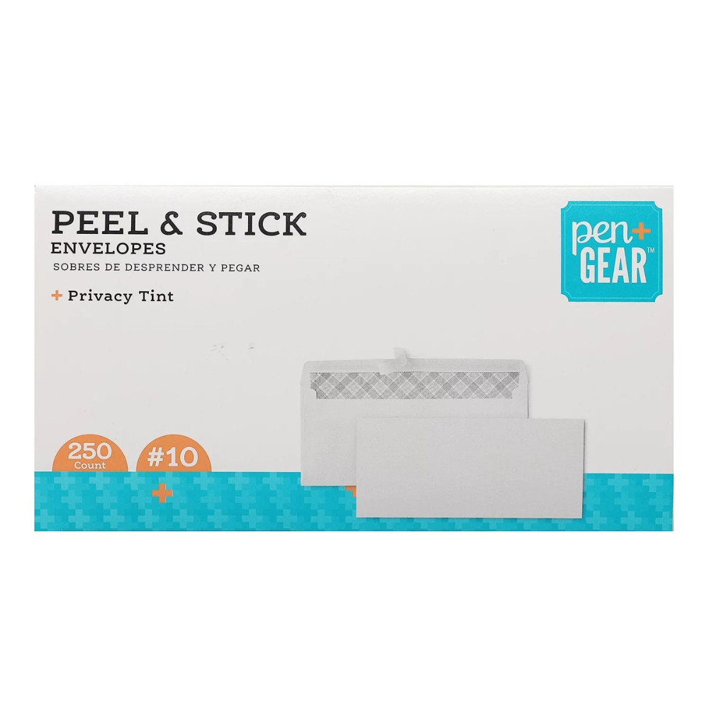 Self Sealing Letter Envelopes 250 #10 Security Business Peel Strip White Mail