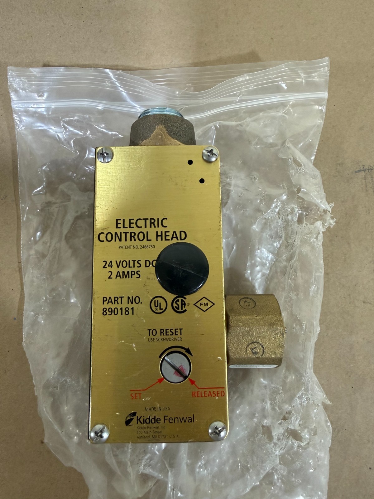 Kidde Fenwal 890181 Electric Control Head – 24V – 2A