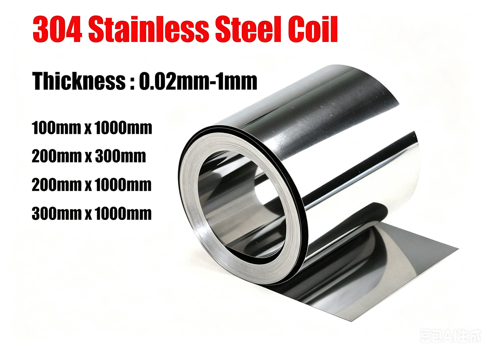Stainless thick 0.02mm-1mm Steel Band Foil Sheet Metal Plate Strip Panel 304