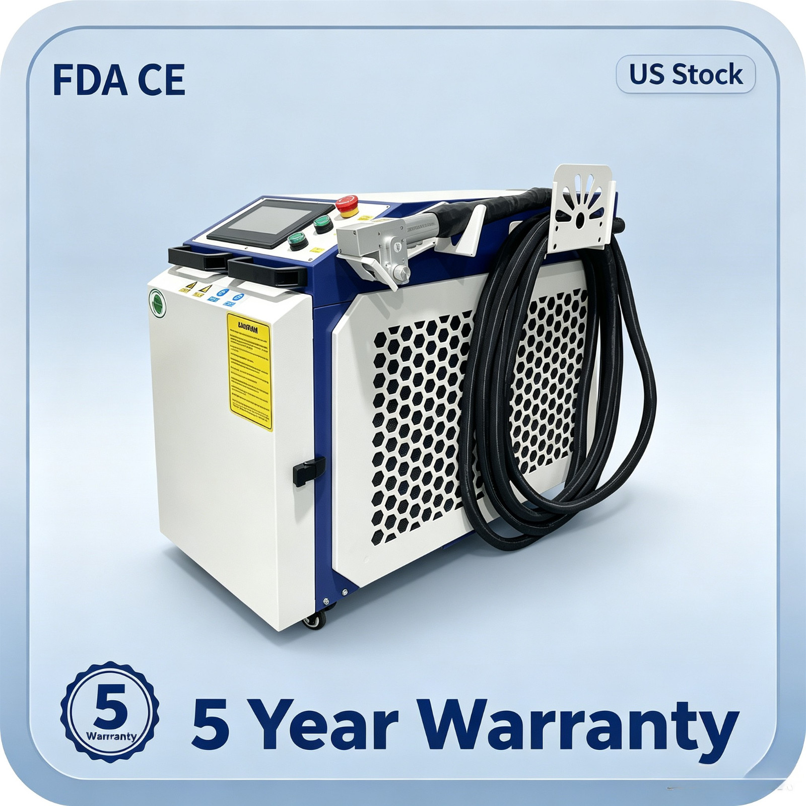 US Stock 1500W Handheld Fiber Laser Rust Paint Oxide Removal Machine FDA CE