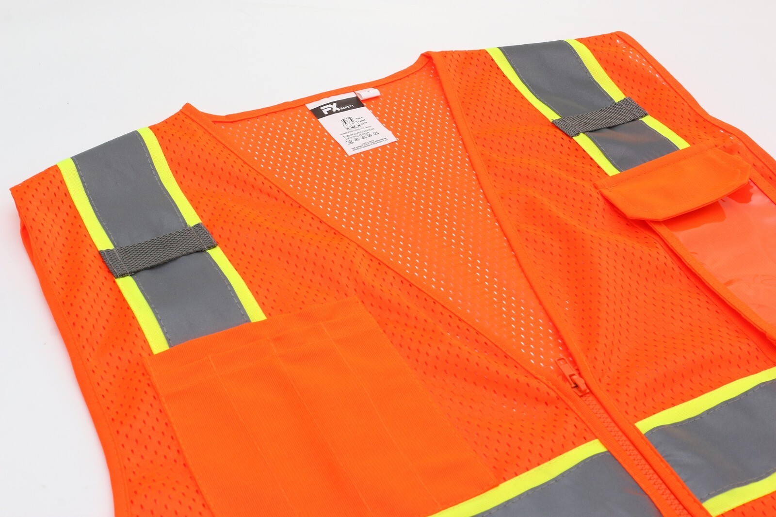 FX Two Tone Black Safety Vest with 4 Front Pocket XSmall to 3XL