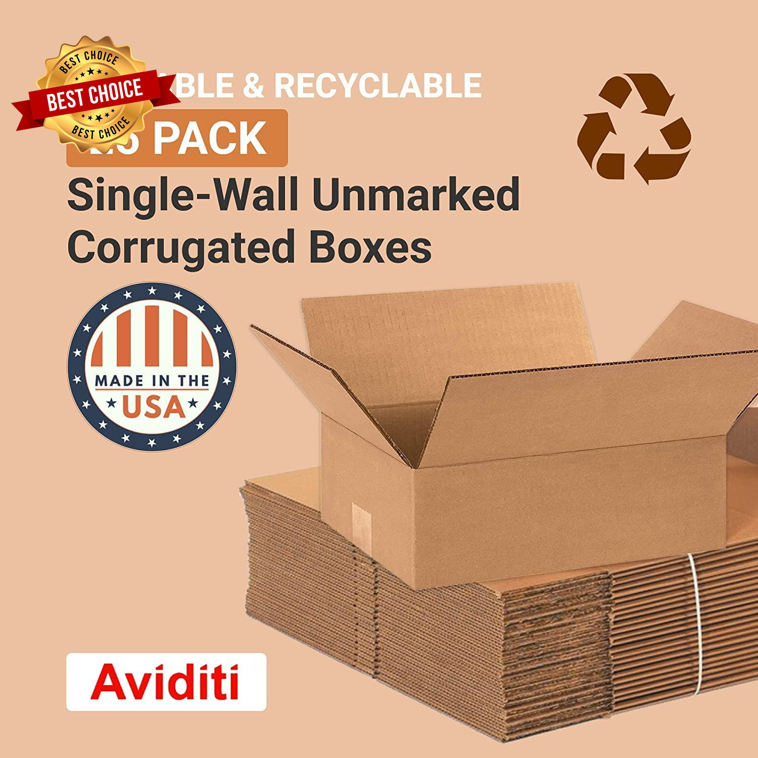 Shipping Boxes 12″L X 9″W X 4″H 25-Pack Small to Medium Corrugated Cardboard Box