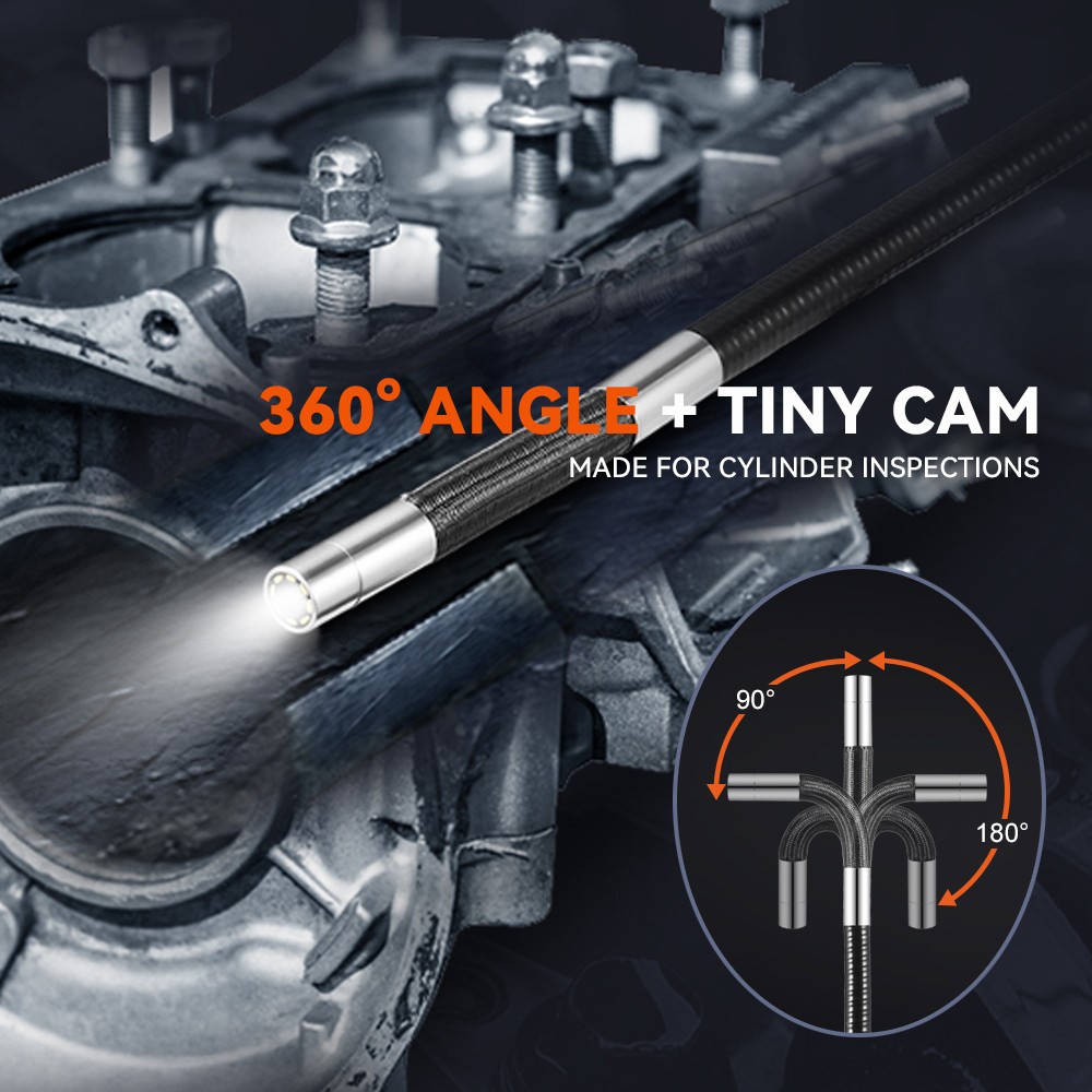 BestPrice! 2-Way 360° Endoscope W/Light Industrial Articulating Borescope Camera