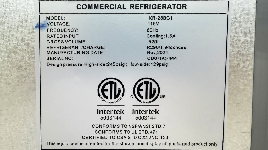 NEW 529L Commercial Refrigerator Stainless Steel Cooler Merchandiser NSF ETL