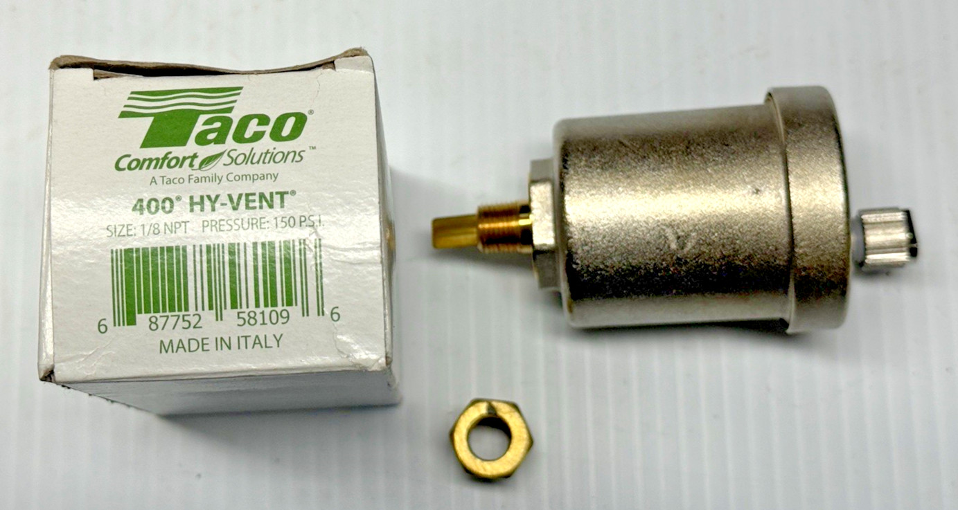Taco Comfort Solutions 1/8 in. 400 Hy-Vent, 150 psi, w/ 1/8 x 1/4 brass bushing