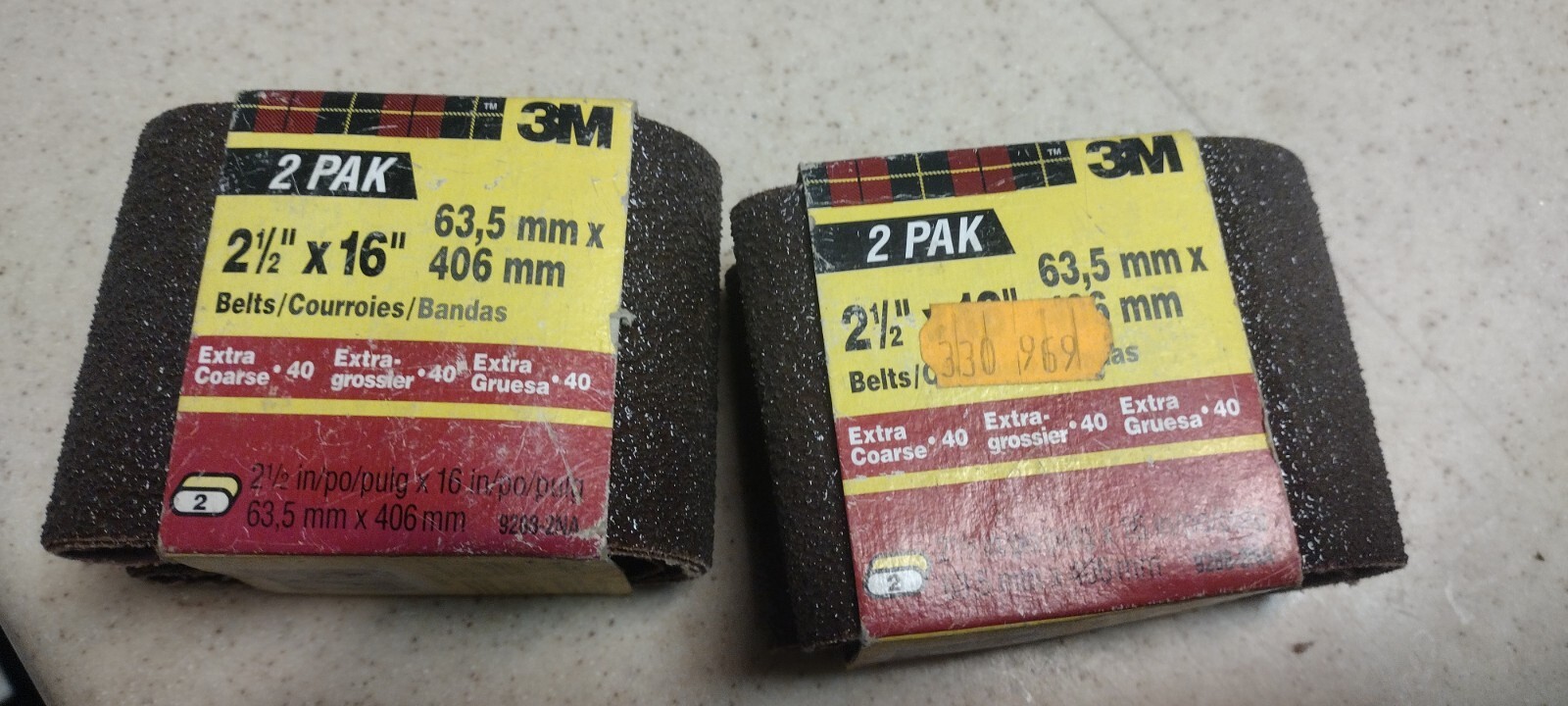 NOS Lot Of 4 3M Brand 2.5″ X 16″ Belt Sanding Belts 40 Grit Course