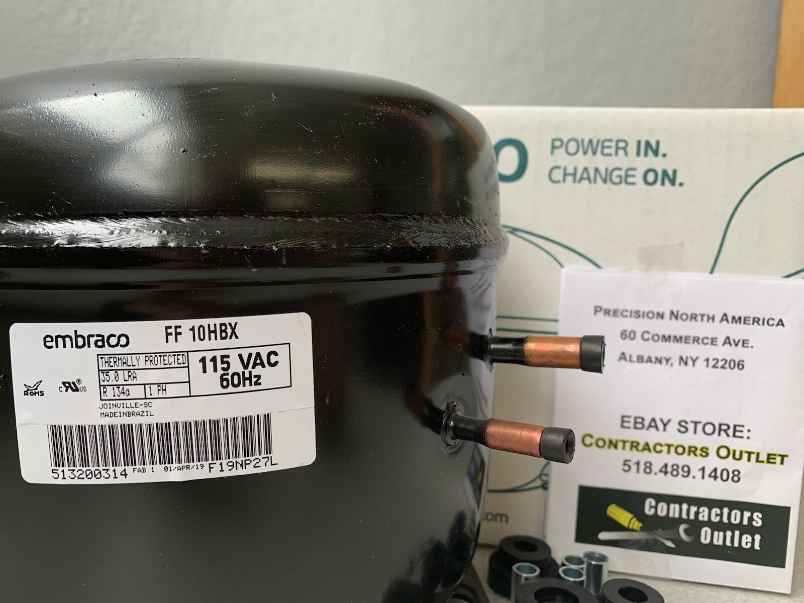Embraco FGS90HA Replacement Compressor R134a 115V 1 YEAR WARRANTY/USA stock