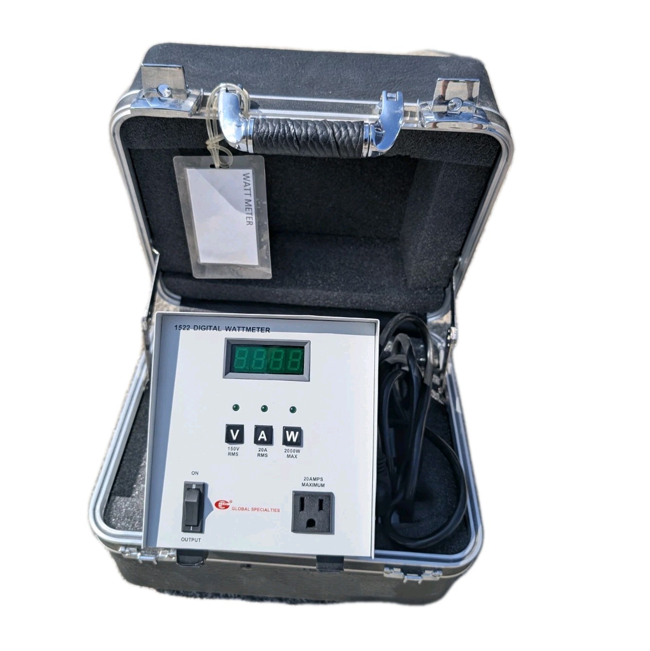 Global Specialties 1522 Digital Wattmeter + Hard Case