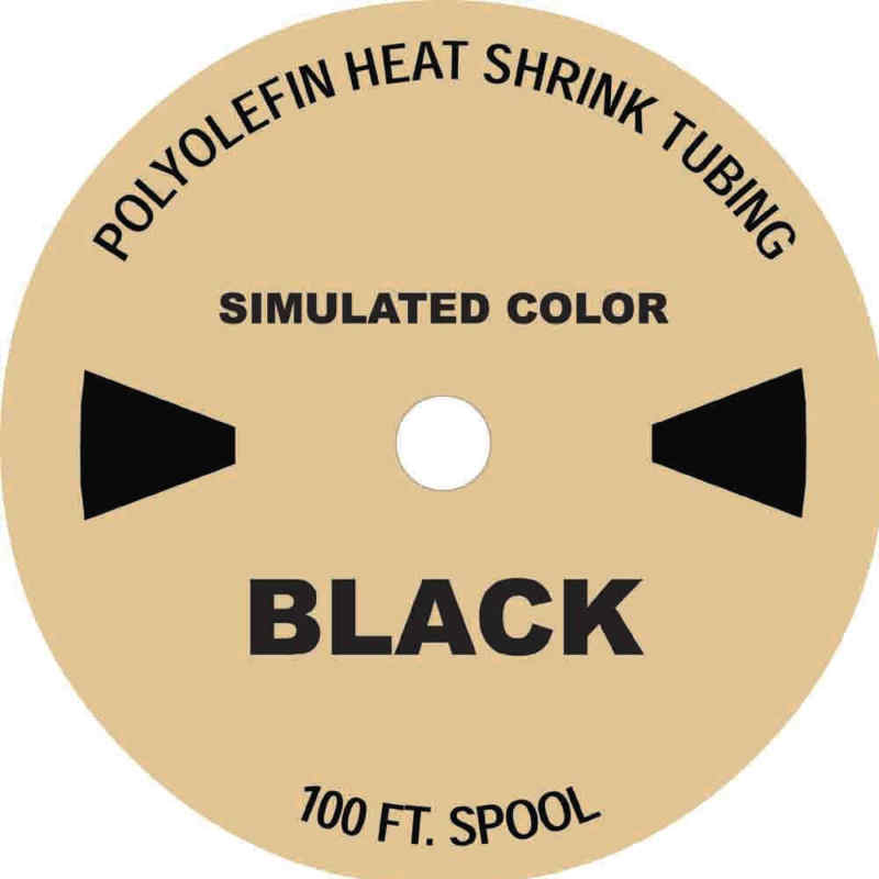 100 FT. BLACK 1/16″ / 1mm Polyolefin 2:1 Heat Shrink Tubing