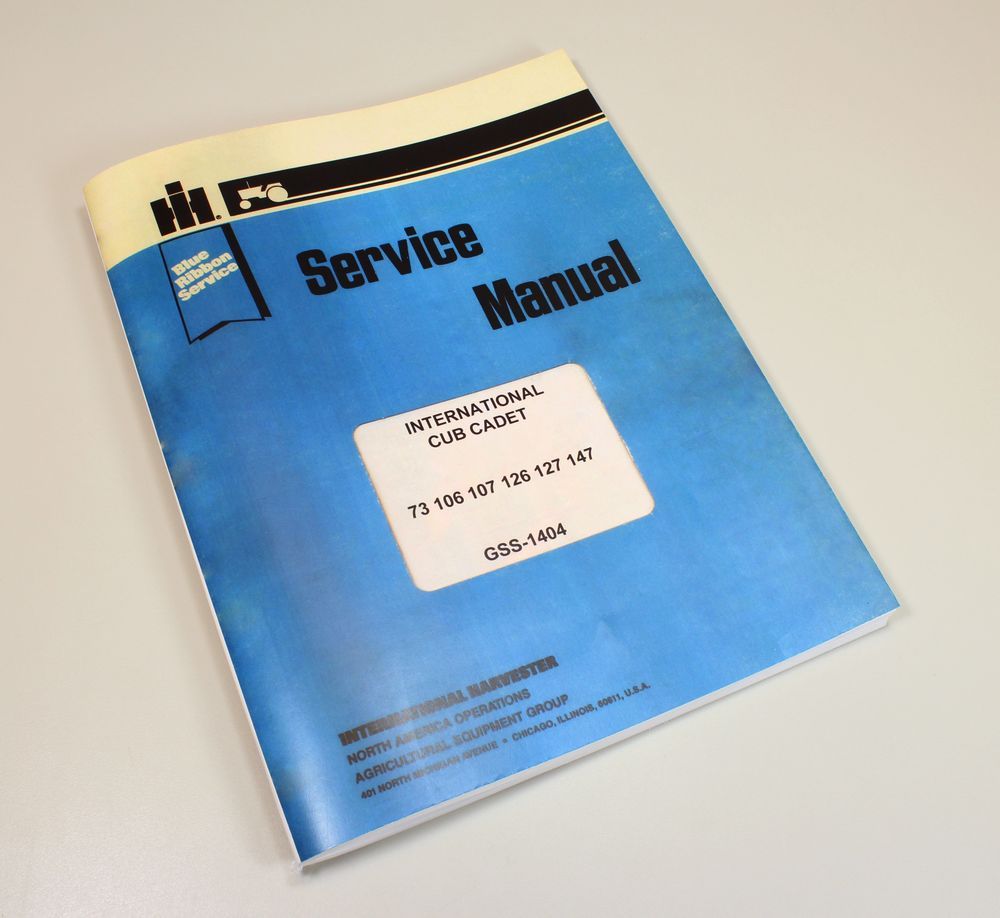 International Cub Cadet 126 127 147 Lawn Tractor Service Repair Workshop Manual