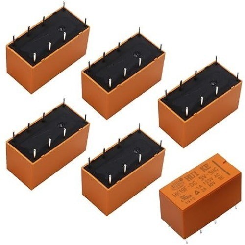 6pcs DPDT PCB Power Relay DC 5V 8-Pin Miniature Size: DC 5V