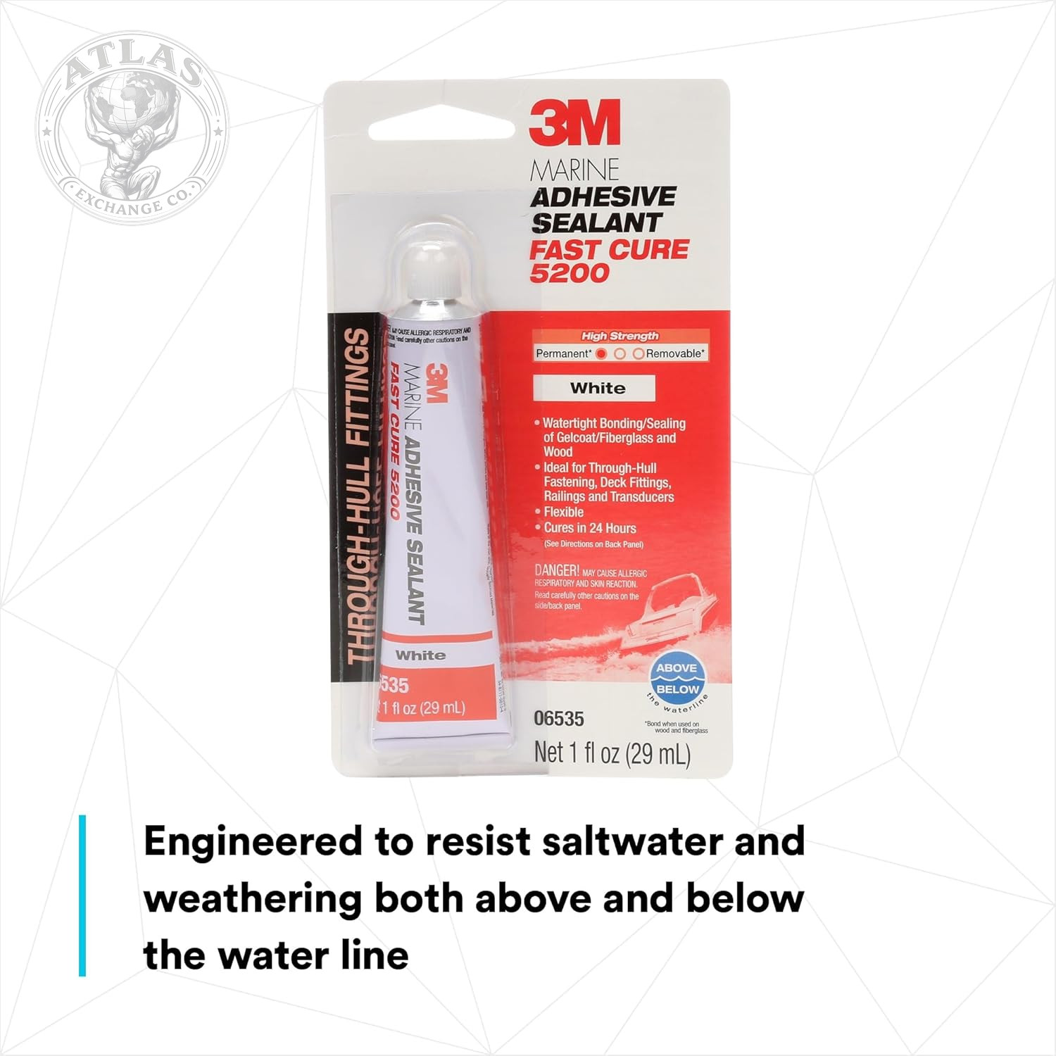 3M Marine Adhesive Sealant Fast Cure 5200 (06535) Permanent Bonding and Sealing