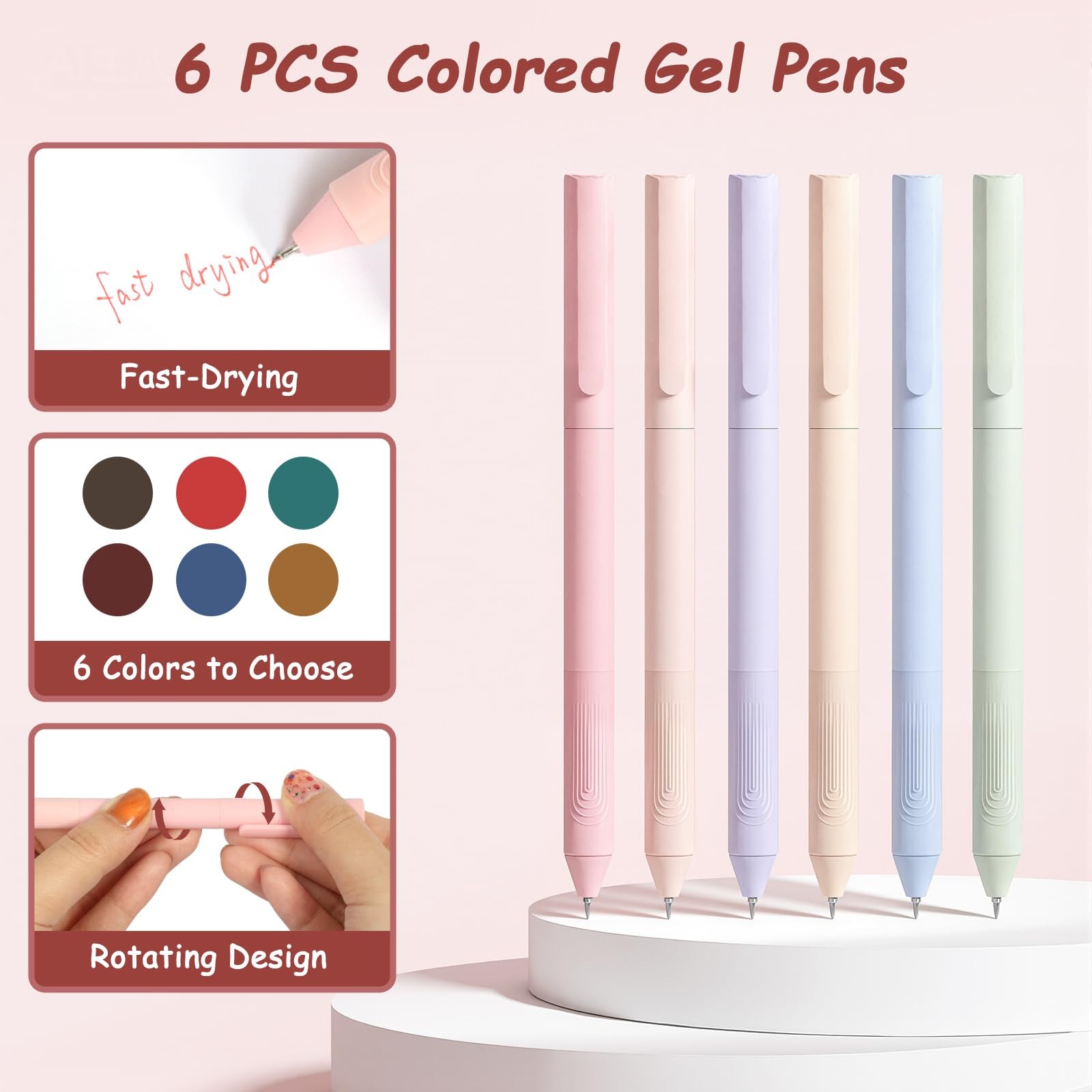 Aesthetic School Supplies Pencil Case Highlighters Gel Pens Pink 72 PCS