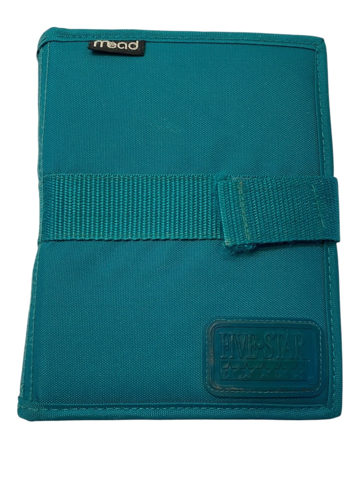 Five Star Planner Agenda Organizer Binder Teal Nylon 7” x 6” Vtg 90s