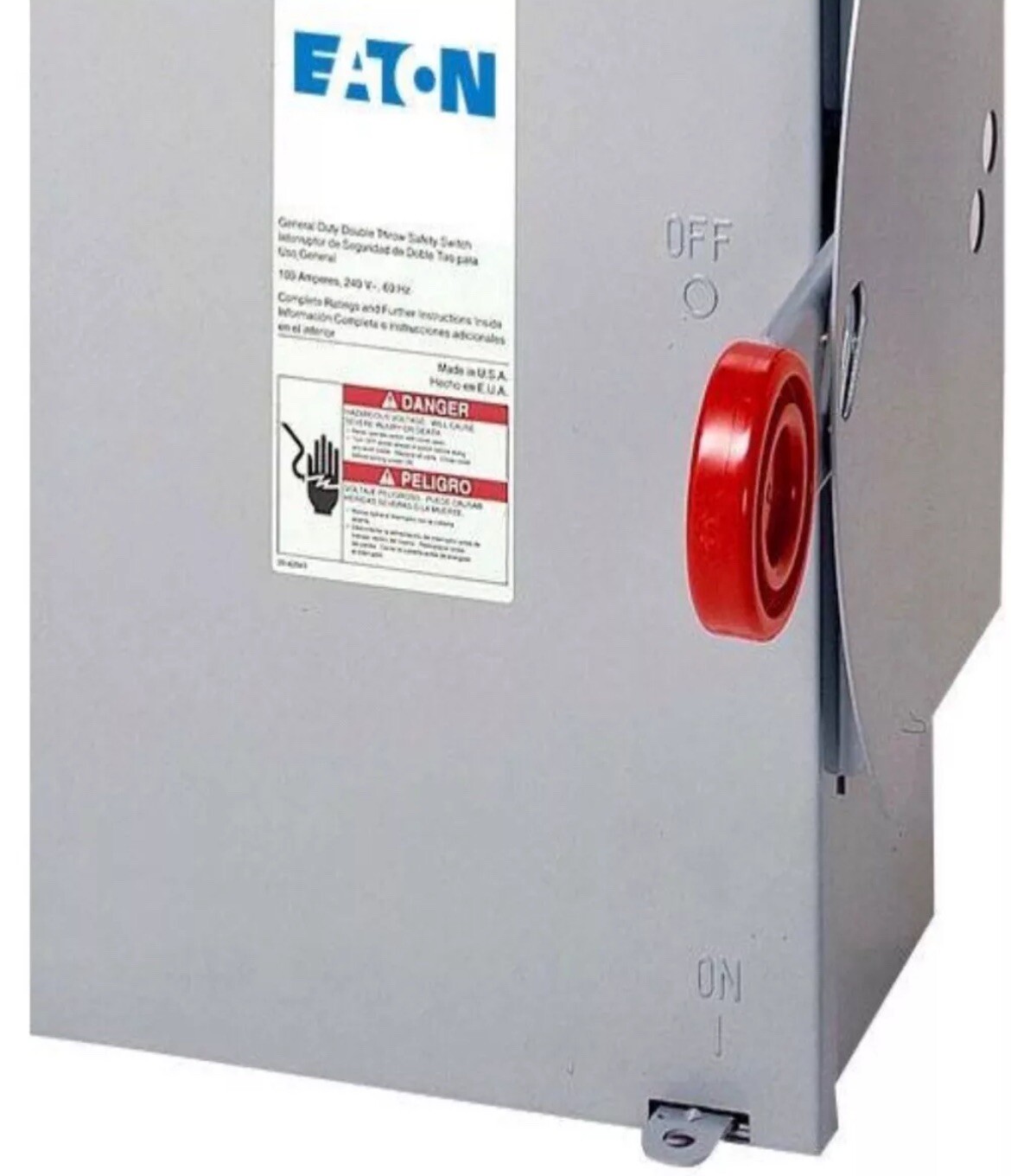 Eaton 100 Amp 24,000 Watt Outdoor Electrical Double Throw Safety Transfer Switch