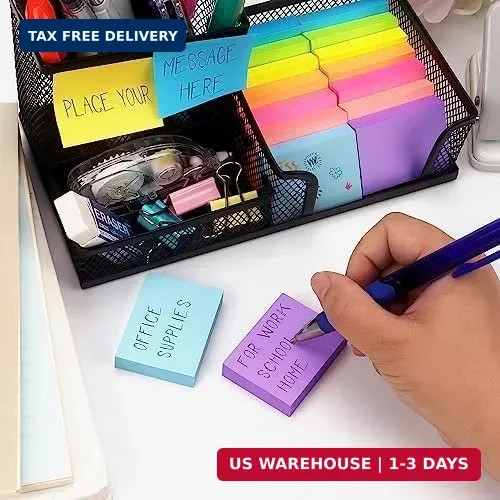 Winner Aura Sticky Notes 1.5×2 inch Bright Colors Self-Stick Pads 8 Pads/Pack 10