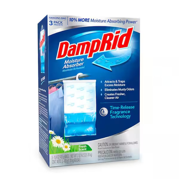 3 PACK – DampRid High Capacity Moisture Absorber Hanging Bag 15.4 oz