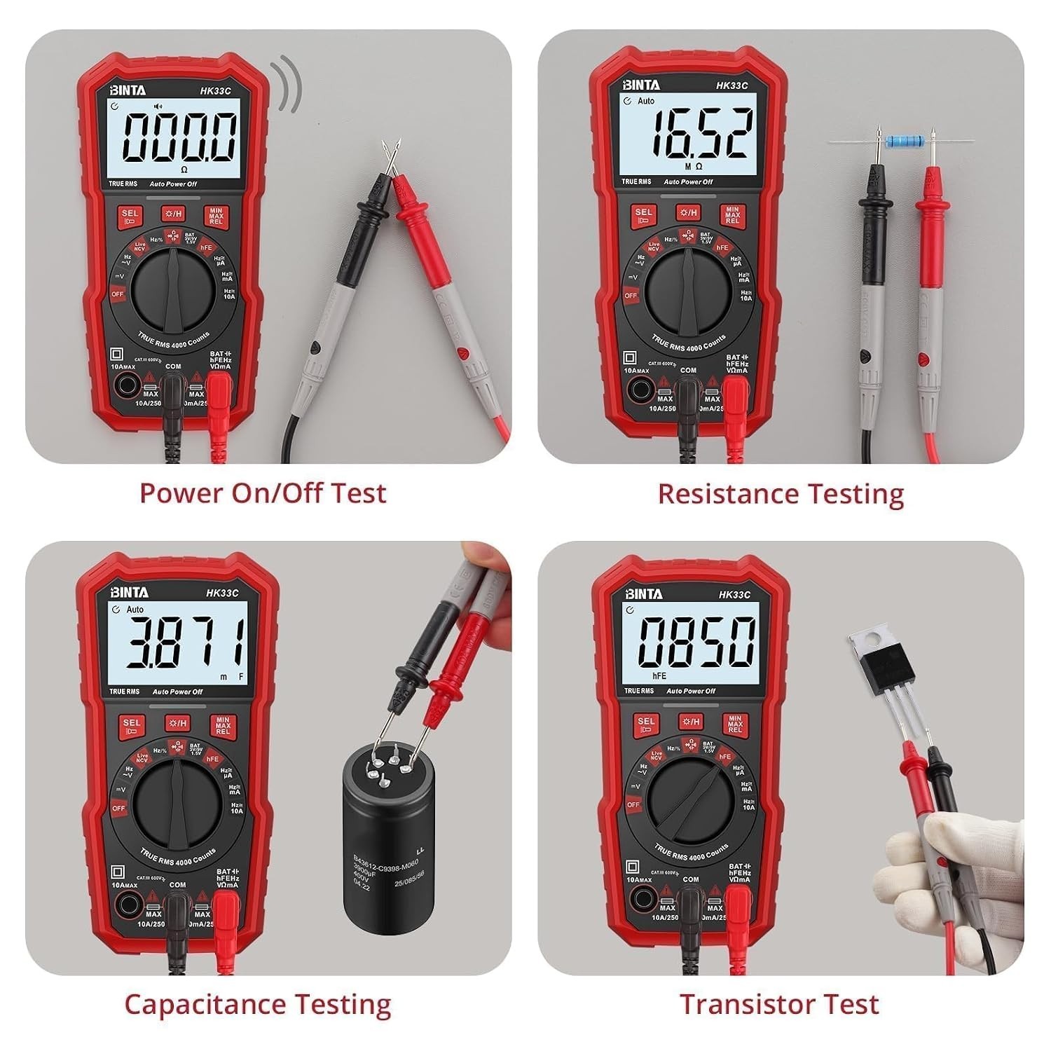 4000 Counts TRMS Digital Multimeter with Auto-Ranging & NCV Live Wire Detection