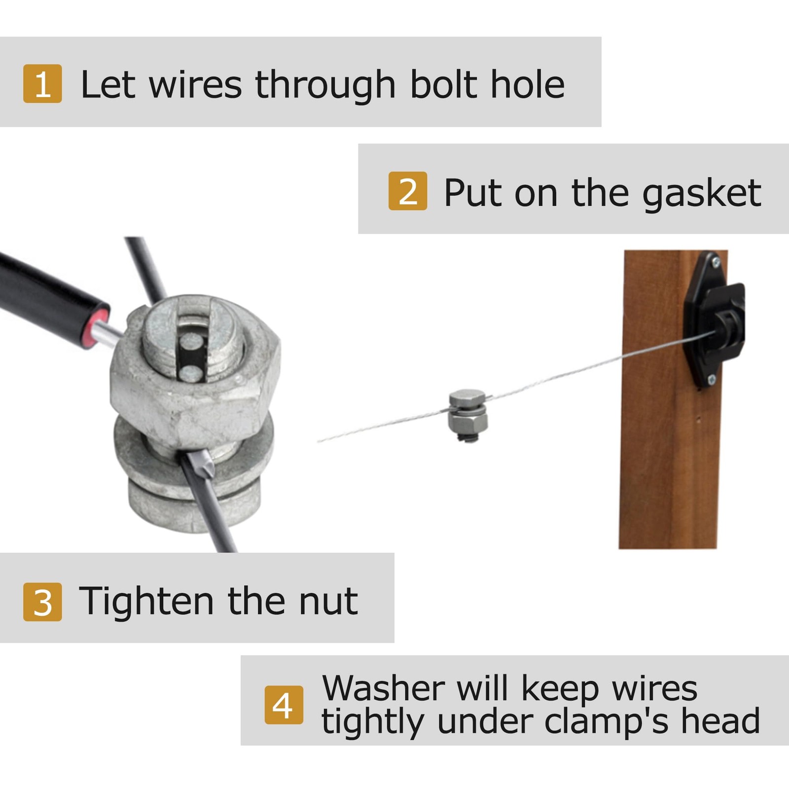 Split Bolts Electrical Fence Connector Wire Join Clamp Split Bolt Wire Connec…