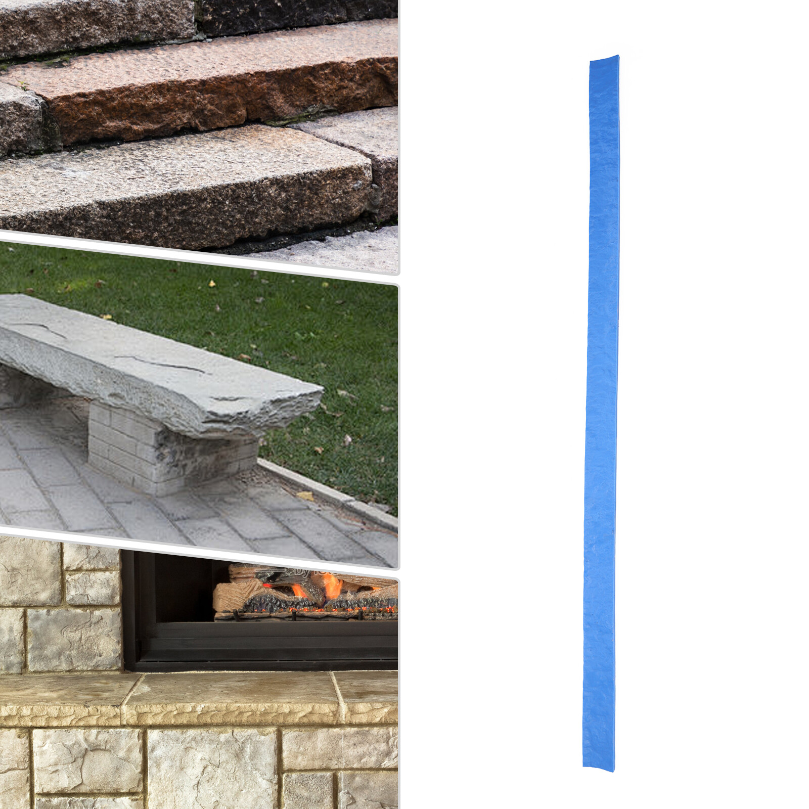 Concrete Stone Rock Edge Form Liner Countertops Steps Benches & Fireplaces