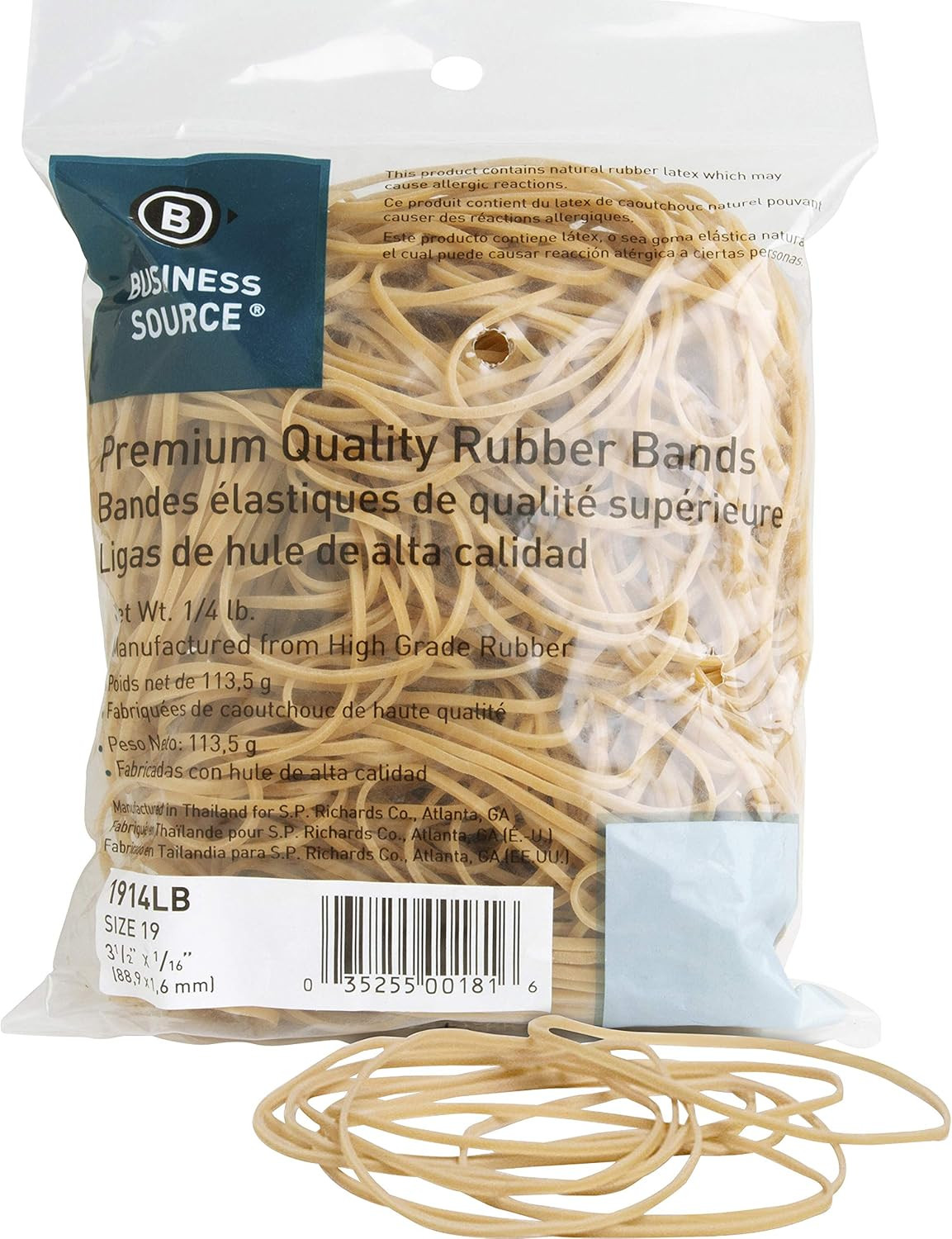 Natural Rubber Bands 1914LB Heavy Duty Elastic Bands Bulk Pack