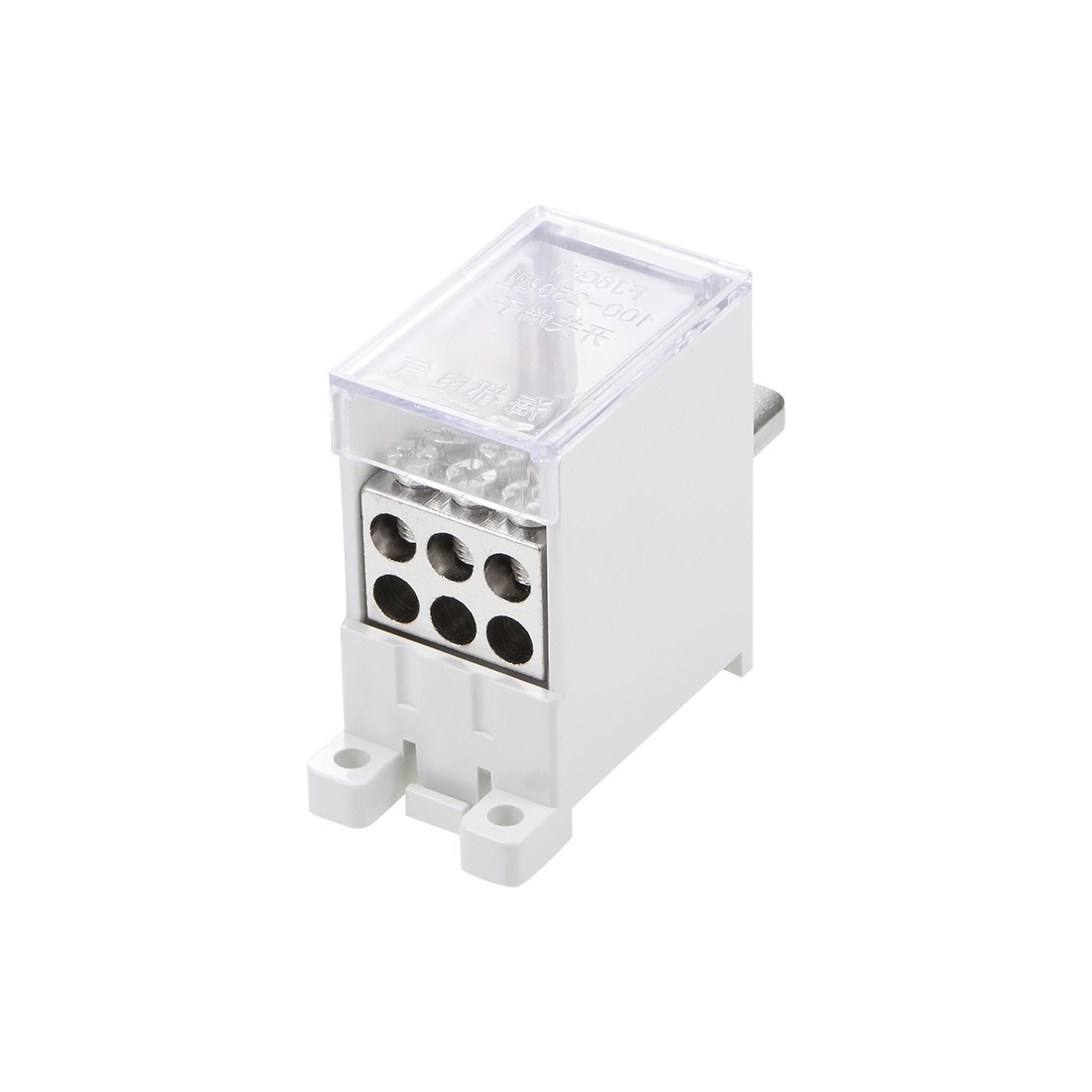1 Inlet 6 Outlet DIN Rail Terminal Blocks 125A Max Input Distribution