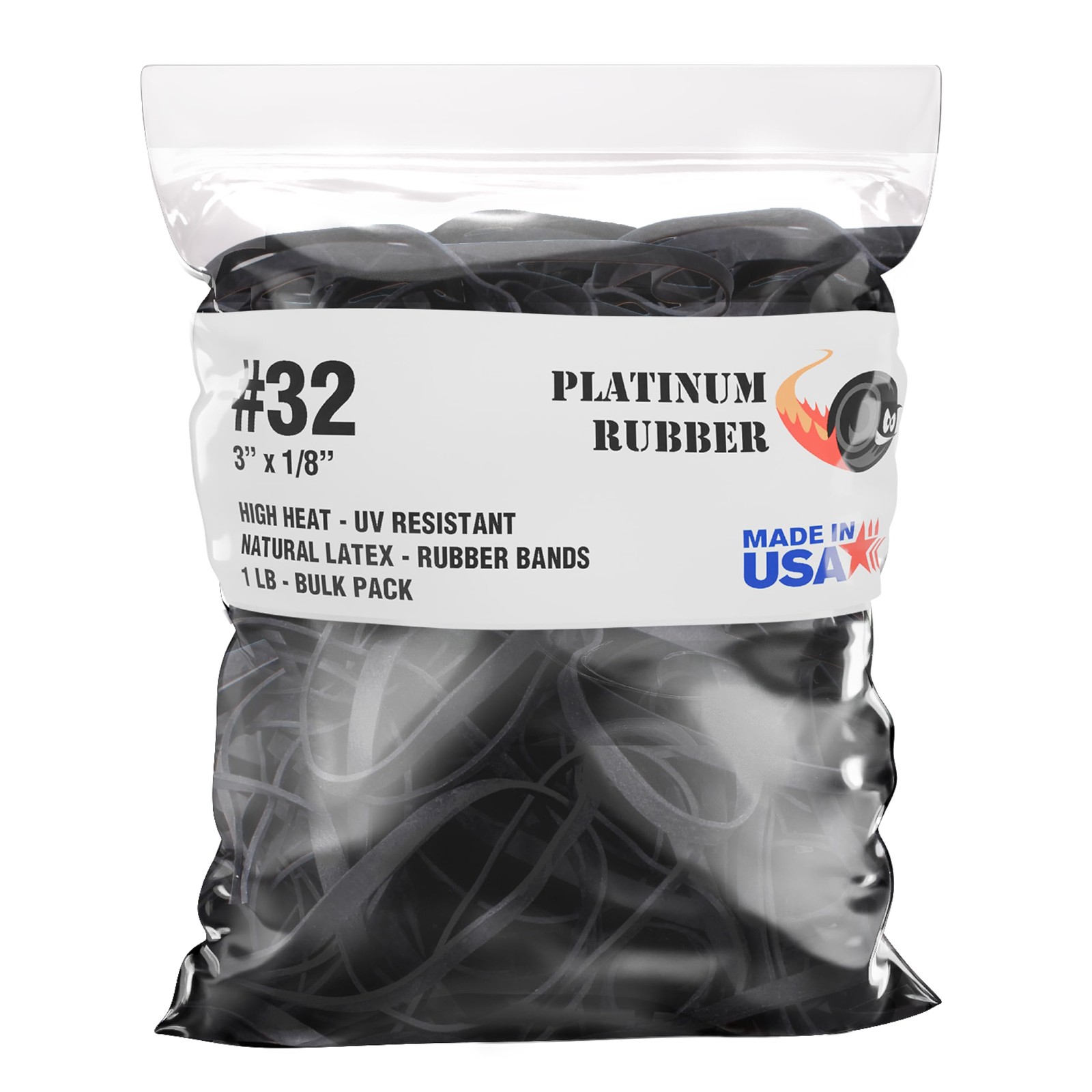Black High Heat UV Resistant #32 Platinum Rubber Crepe Band (3″ x 1/8″) Premi…