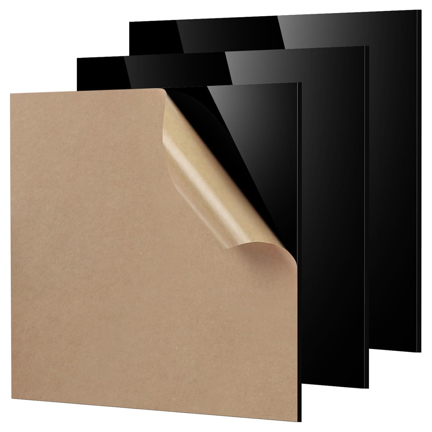 Black Acrylic Panels 1/8 Thick, 3 Pcs 8 X 8In Cast Acrylic Sheets 3Mm for Laser