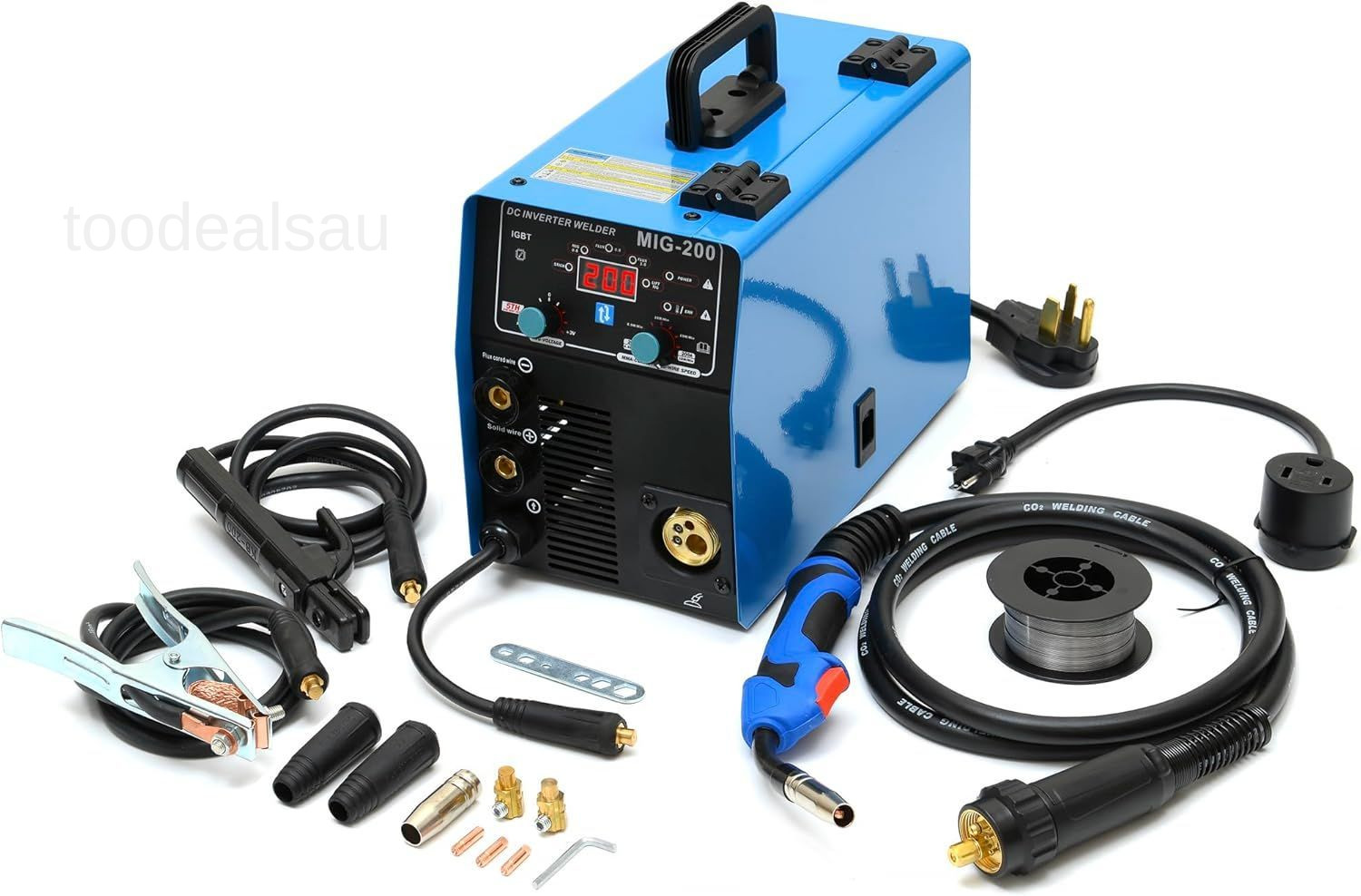 S7 Gas and Gasless 200A 110V/220V Multiprocess MIG Welder – 4-in-1 Green