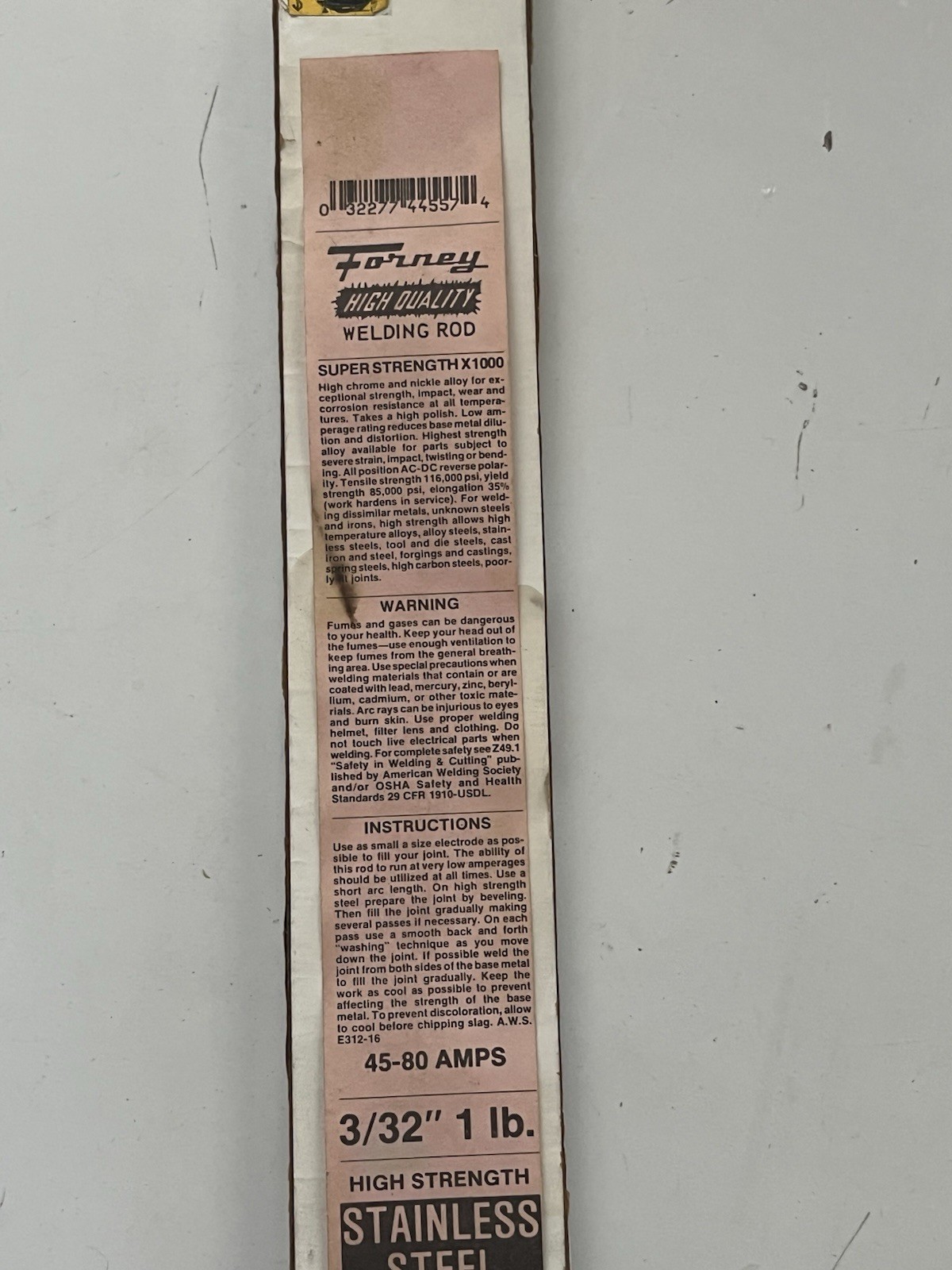 Forney 44557 Stainless Steel Specialty Welding Rod, 3/32-In., 1-Lb Free Ship USA