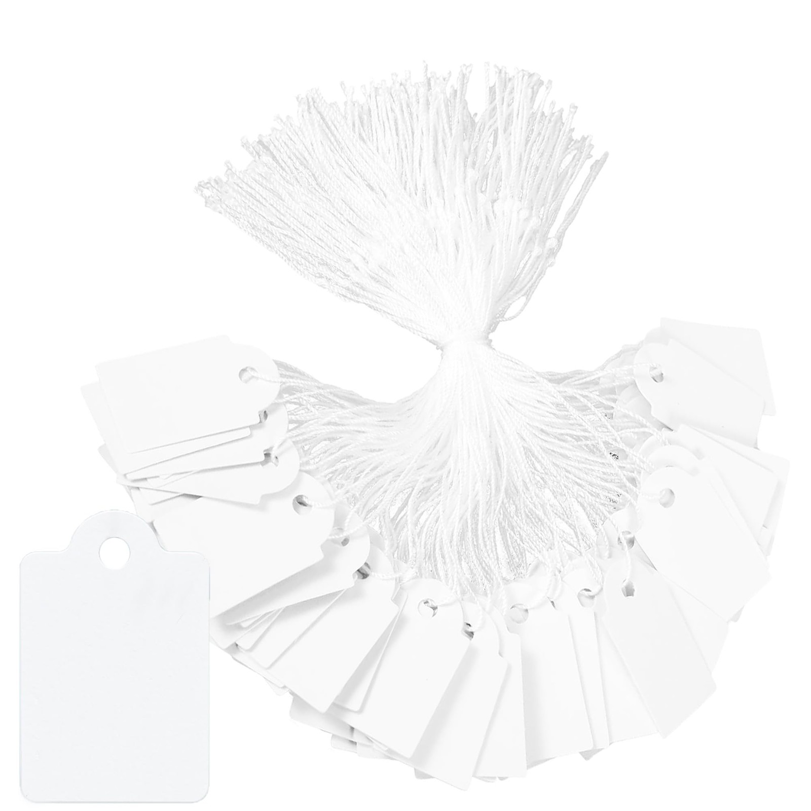 AURAADORN 200 Pcs Price Tags, 0.9 x 0.5 inch White Paper Hang 0.9*0.5,