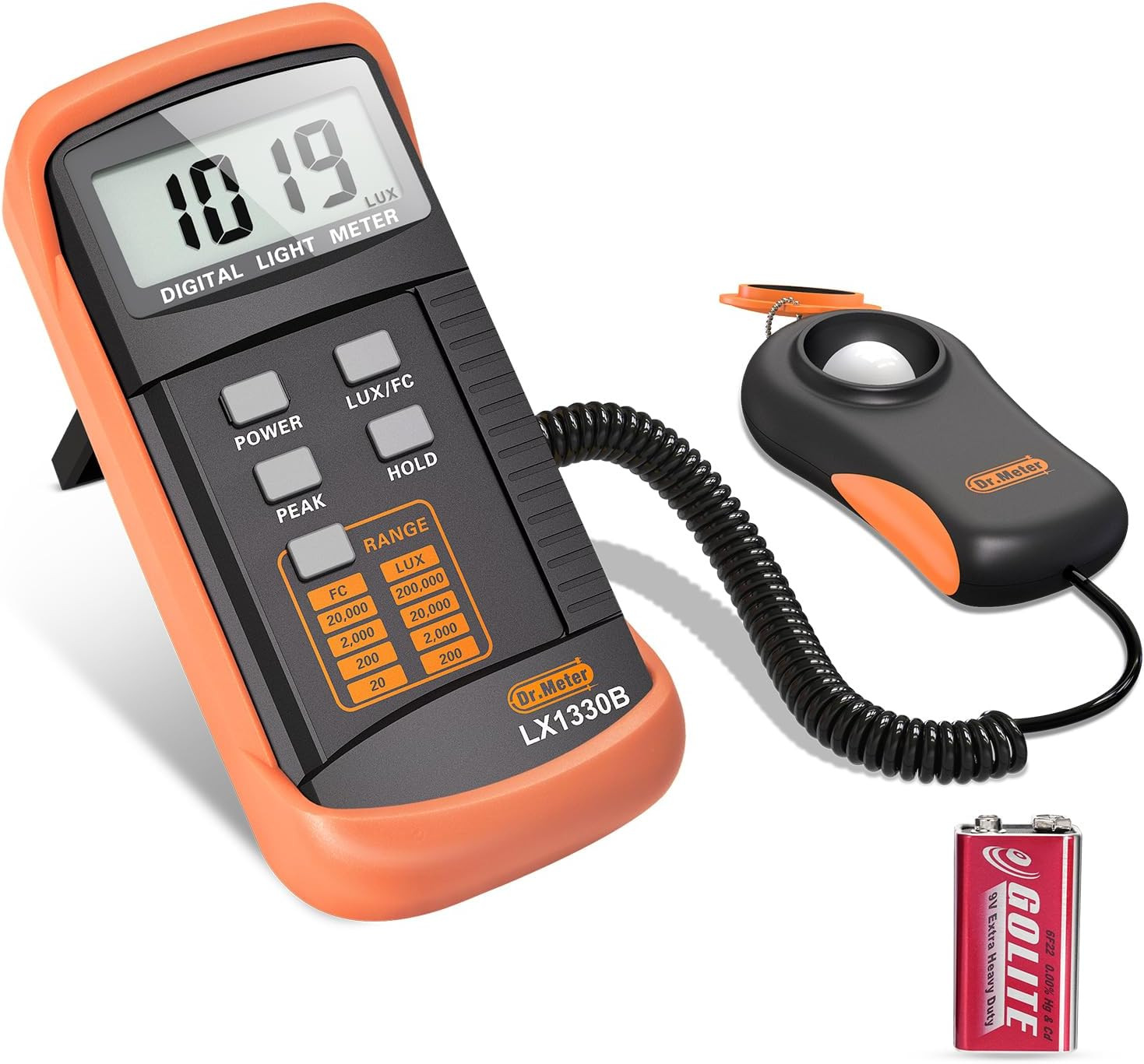 LX1330B Digital Illuminance Light Meter, 0-200,000 Measurement Range Lux Meter,