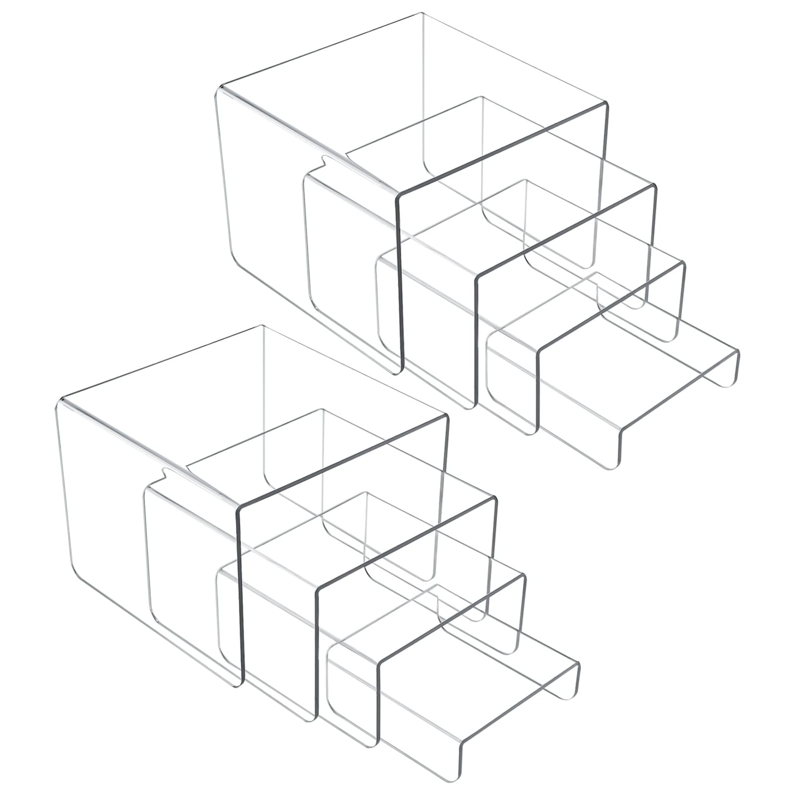 Acrylic Risers 8 Pcs, Clear Risers Display Stand, Acrylic Display Risers, Ris…