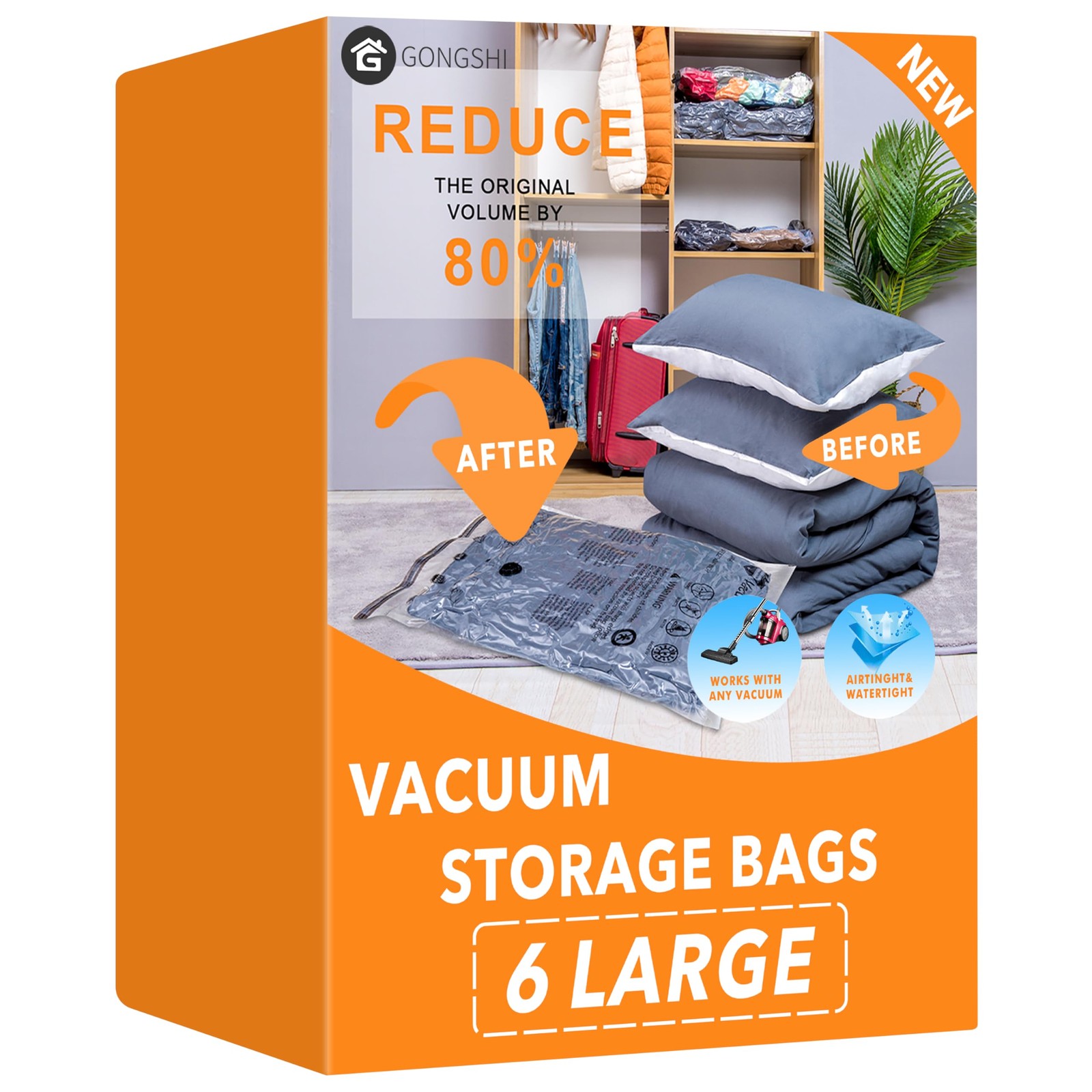 Vacuum Storage Bags, Space Saver Seal Bags For Clothing, Travel Luggage,Blank…