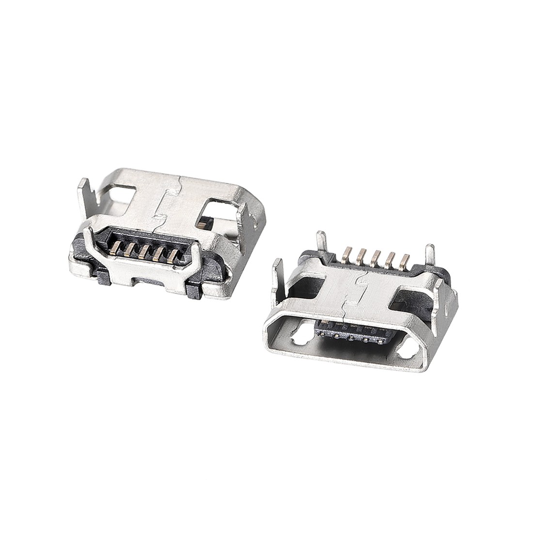 10PCS Micro USB Female Socket Connector,Jack Port 5-Pin DIP 180 Degree Adapter