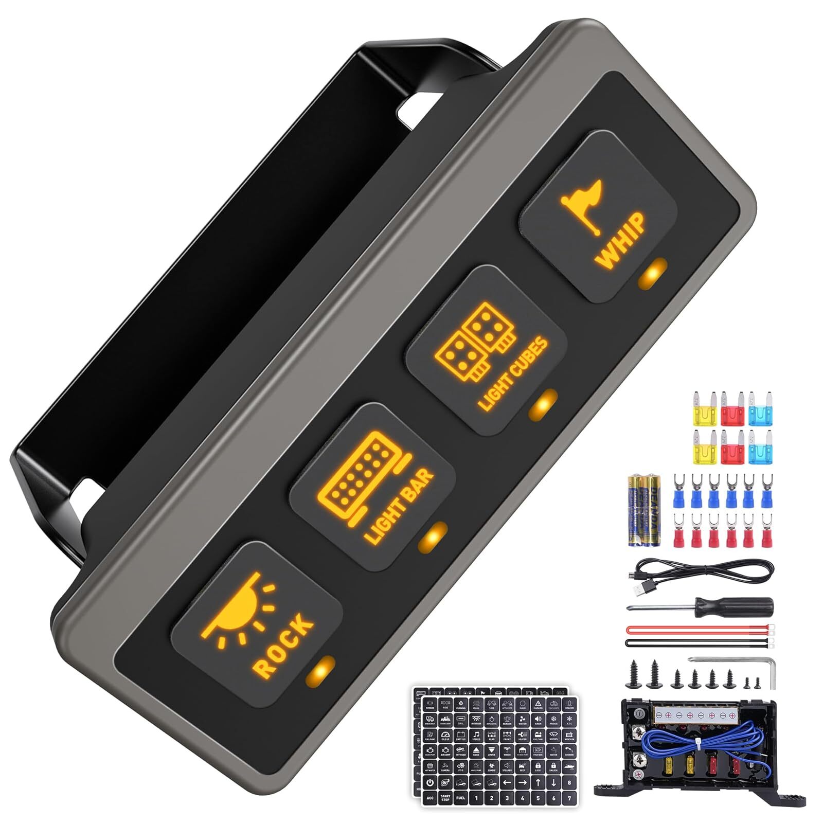 MICTUNING 4/6/8/12 Gang Wireless Switch Panel, Remote/APP Control ON OFF Circuit