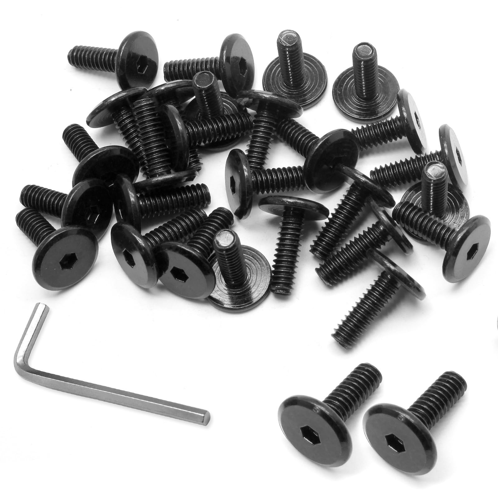 Biaungdo 30 Pcs Flat Head Black Carbon Steel Socket Cap Bolts, 1/4-20 x 3/4 I…