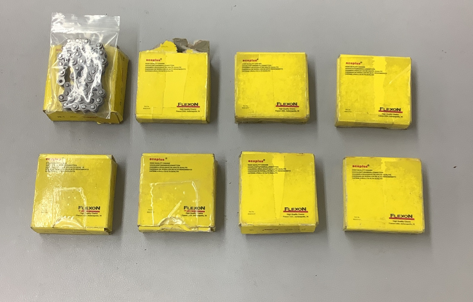 Lot of 8 Flexon Ecoplus B62610107 Roller Chain 1′ (b542)