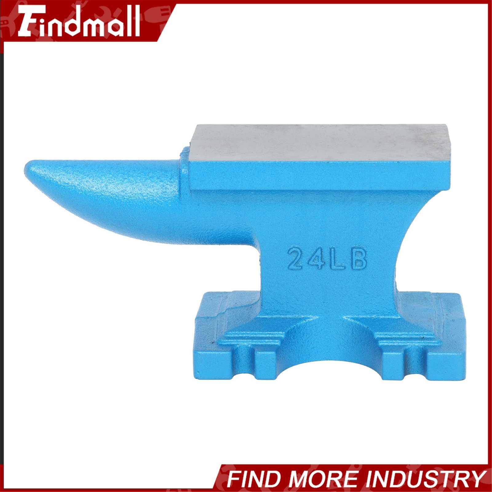 Findmall 24Lbs Cast Iron Anvil Blacksmith Anvil Hard Round Horn Forging Tool