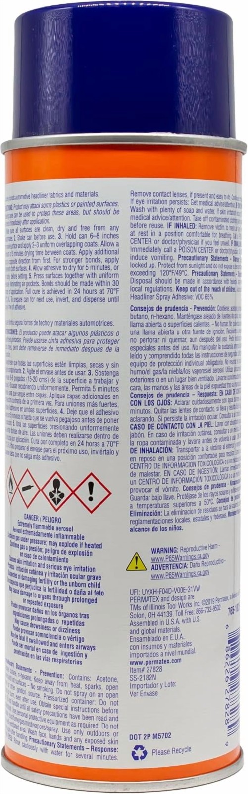 Permatex 27828 Headliner & Carpet Adhesive 16.75 oz | High-Strength Spray