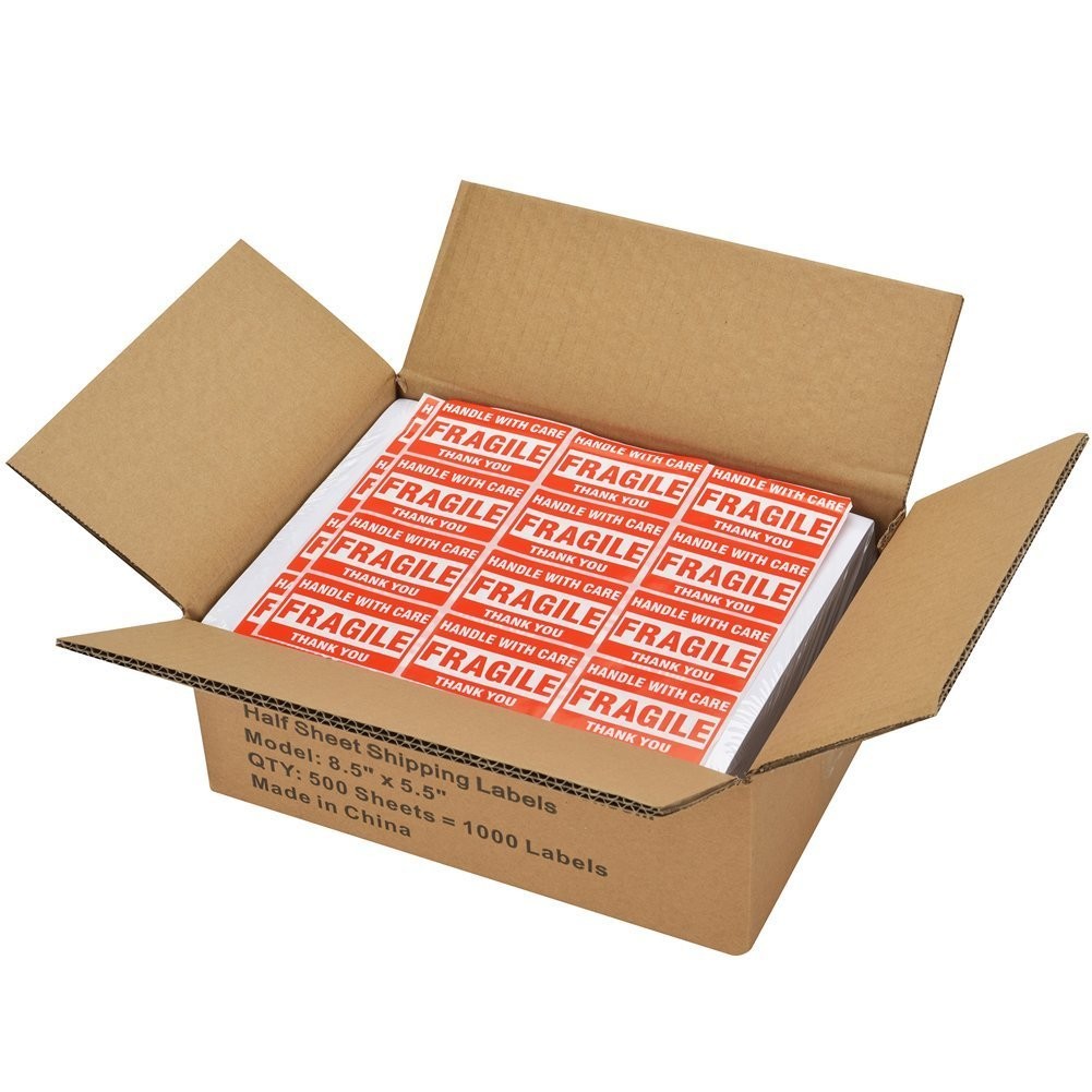 500 Shipping Labels 8.5 x 5.5 Round Corner Self Adhesive 2 Per Sheet